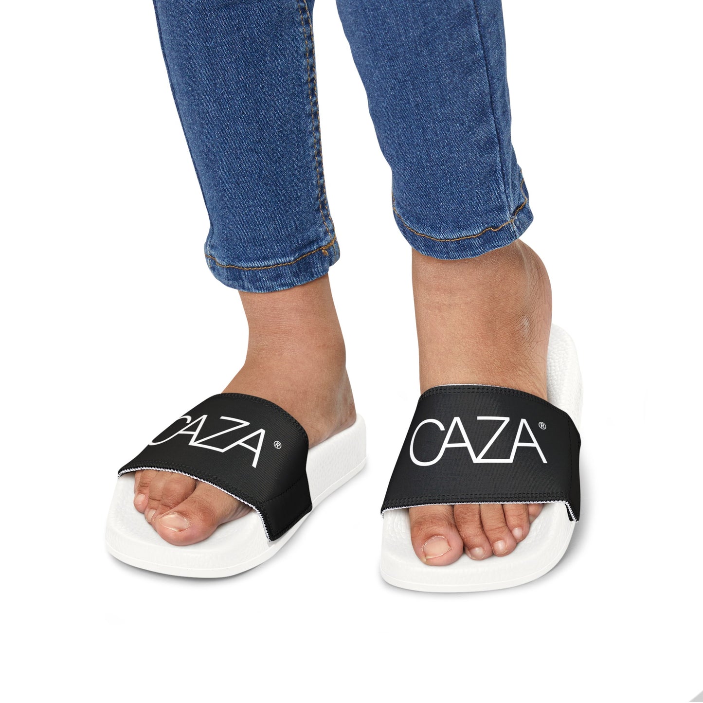 Youth PU Slide Sandals (Black)