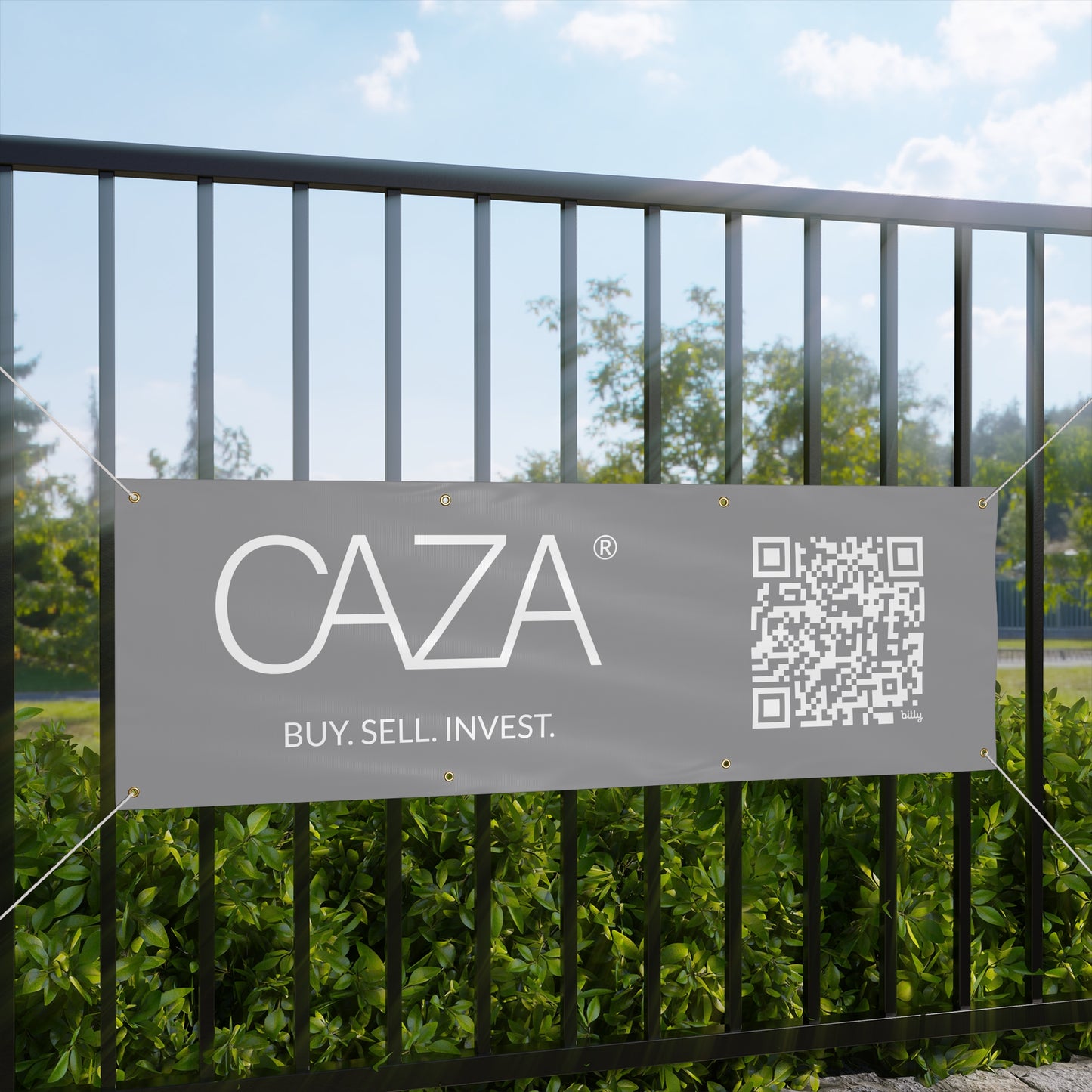 Buy. Sell. Invest. | Matte Banner (Grey)
