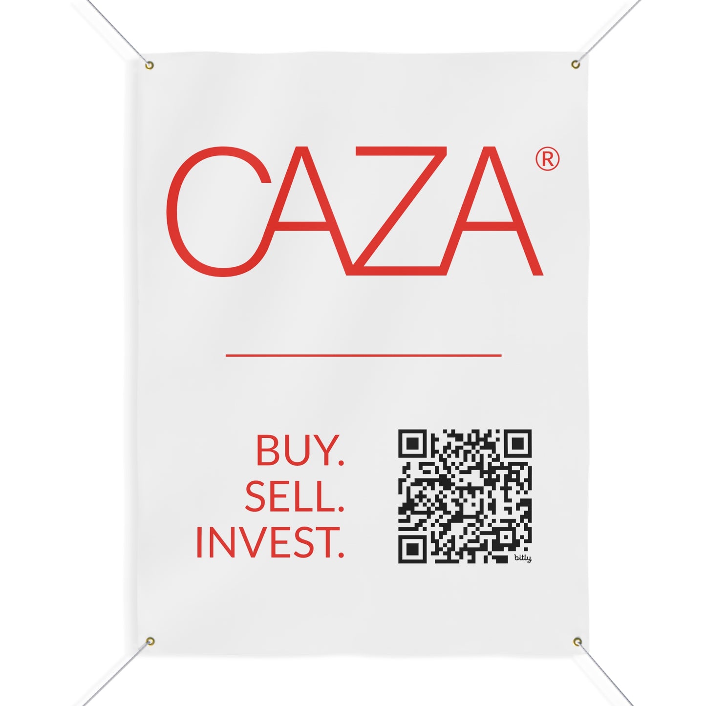 Buy. Sell. Invest. | Matte Banner (White)