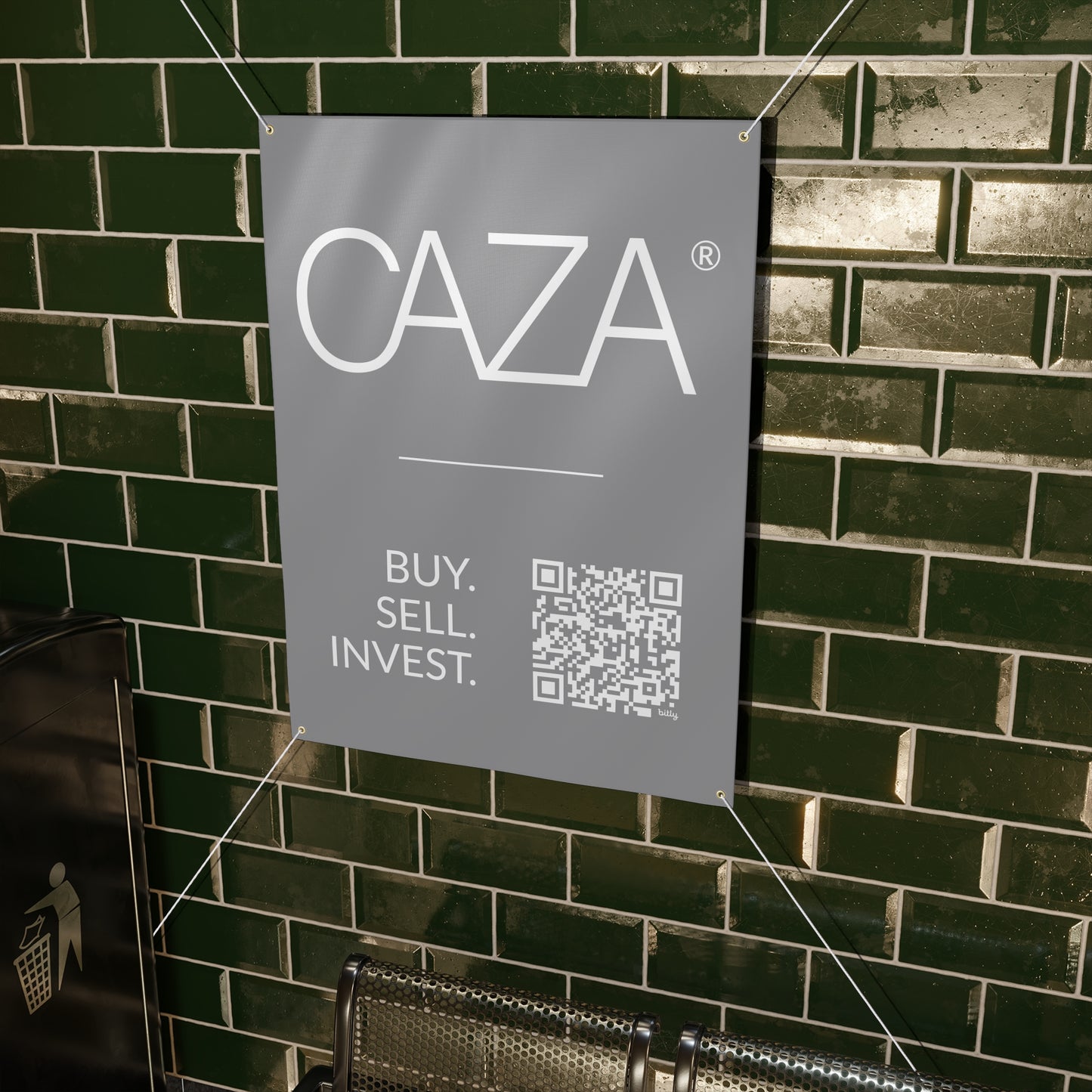 Buy. Sell. Invest. | Matte Banner (Grey)