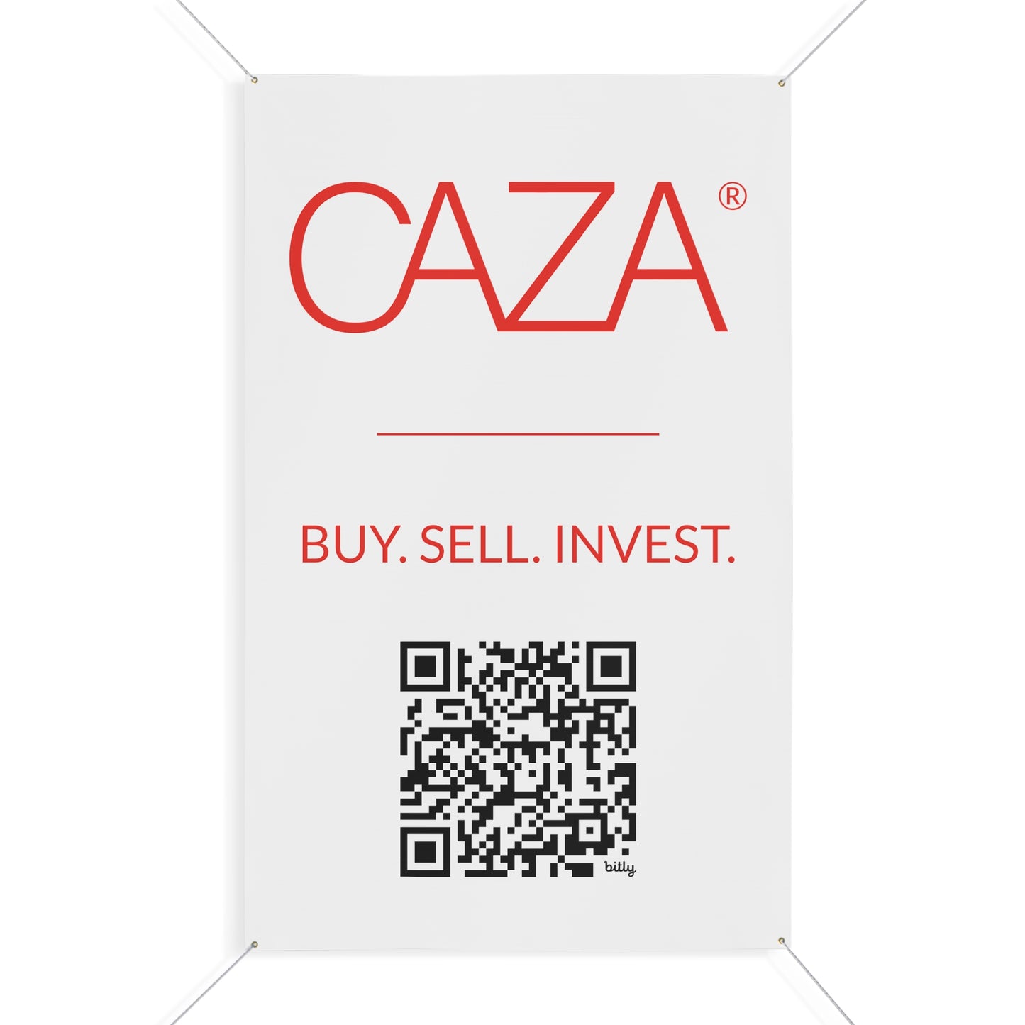 Buy. Sell. Invest. | Matte Banner (White)