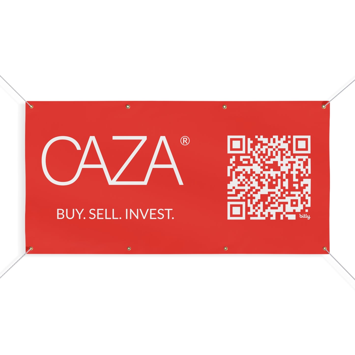 Buy. Sell. Invest. | Matte Banner (Red)