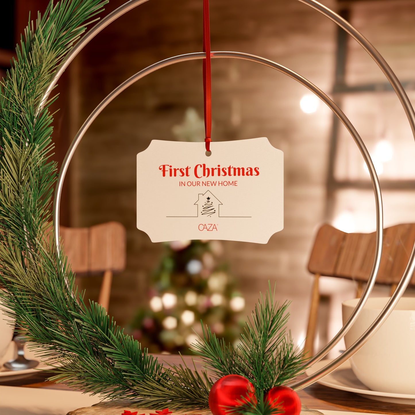 1st Christmas Aluminum Ornaments (White)