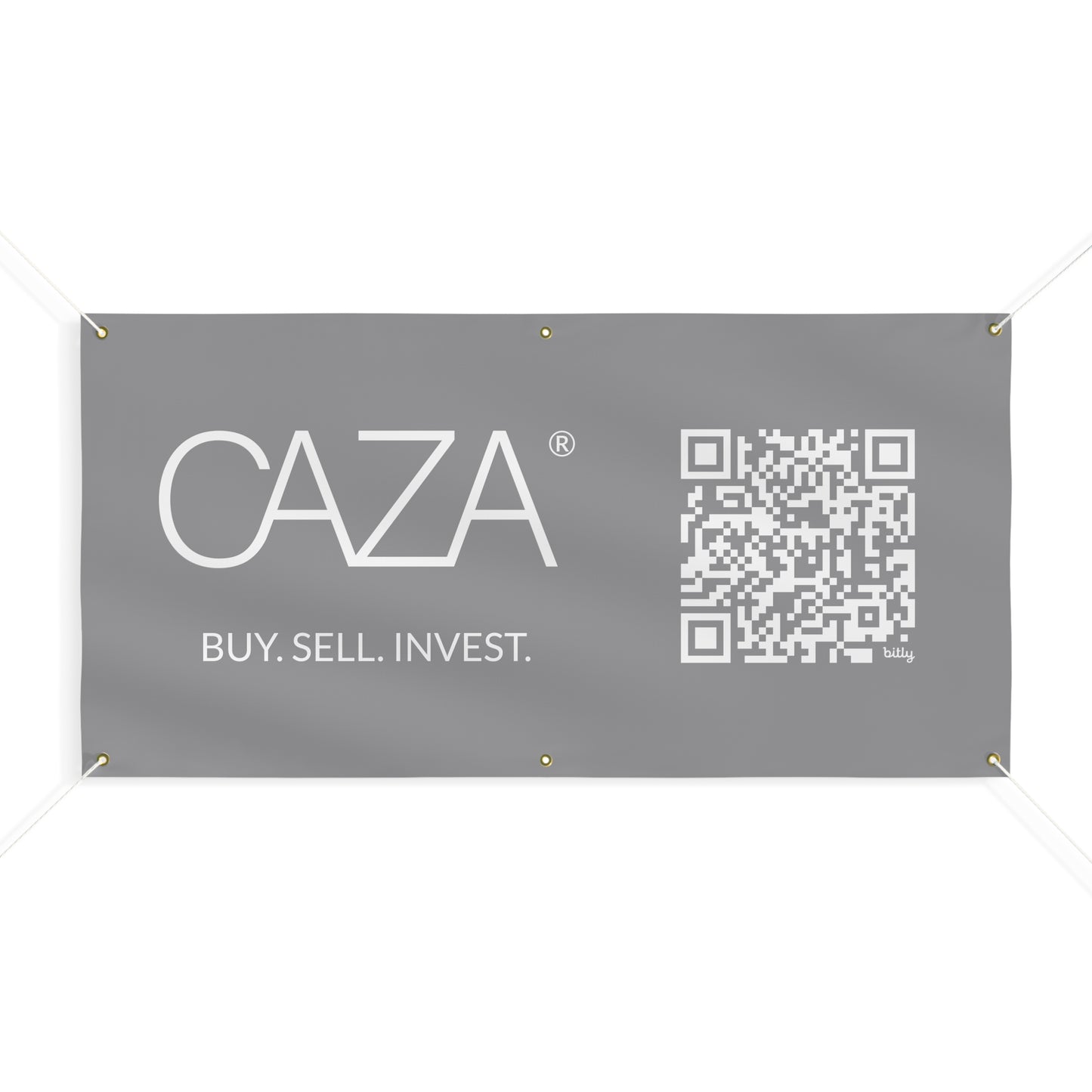 Buy. Sell. Invest. | Matte Banner (Grey)
