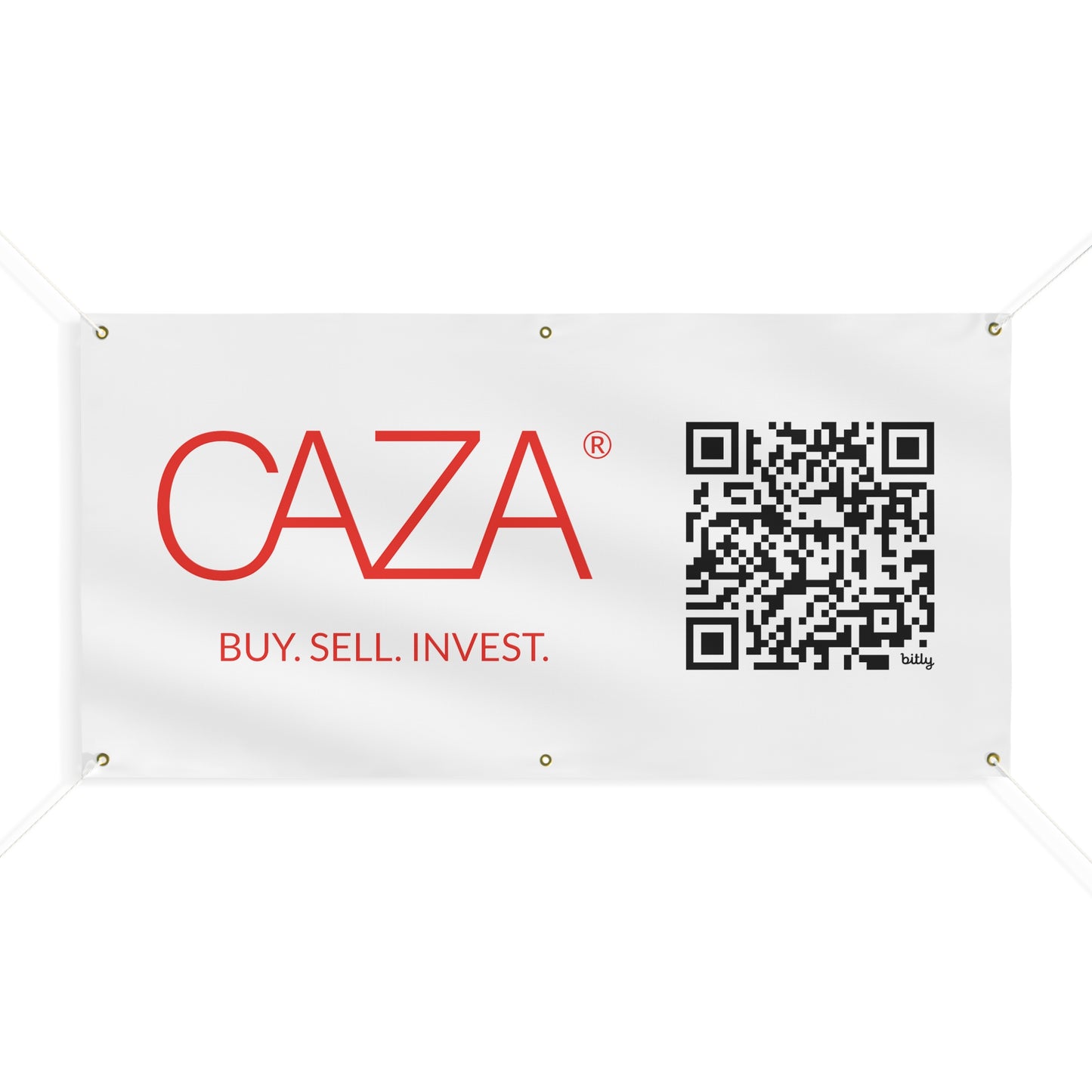 Buy. Sell. Invest. | Matte Banner (White)