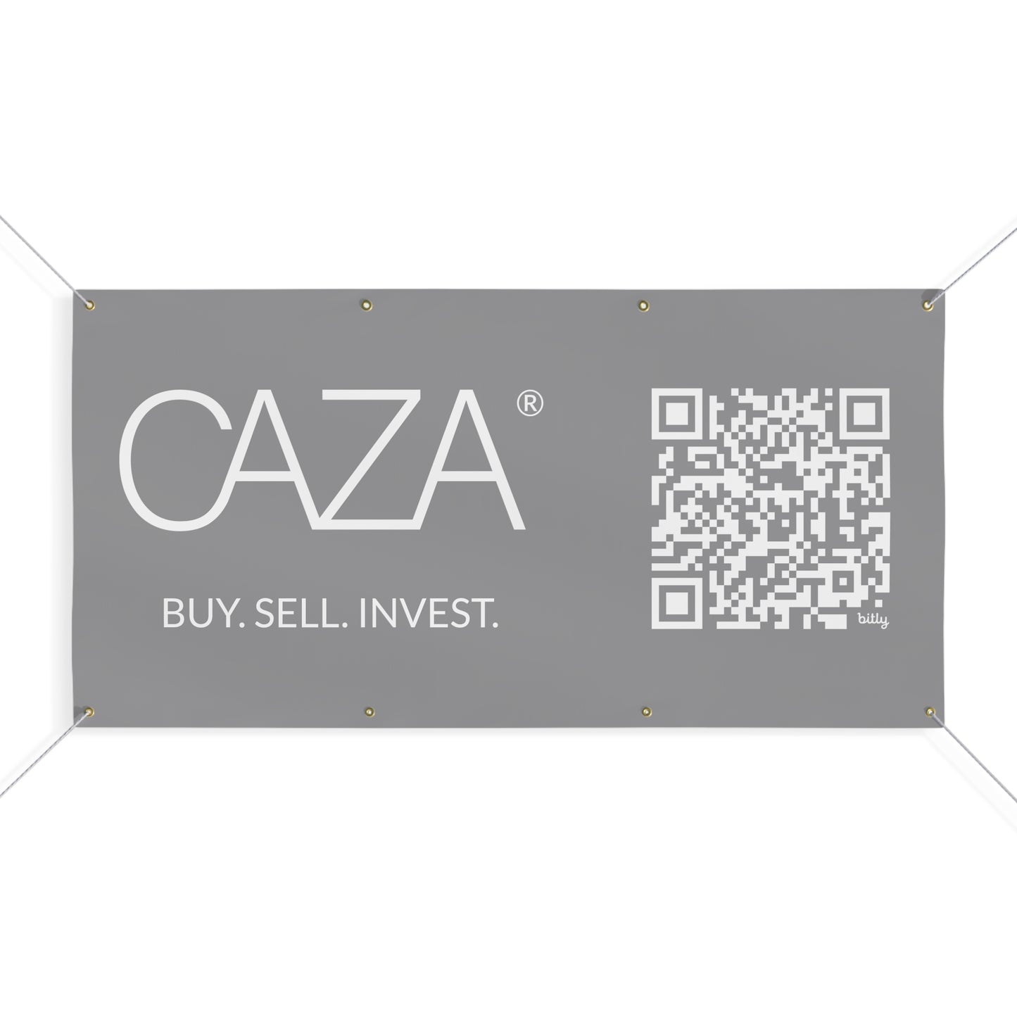 Buy. Sell. Invest. | Matte Banner (Grey)