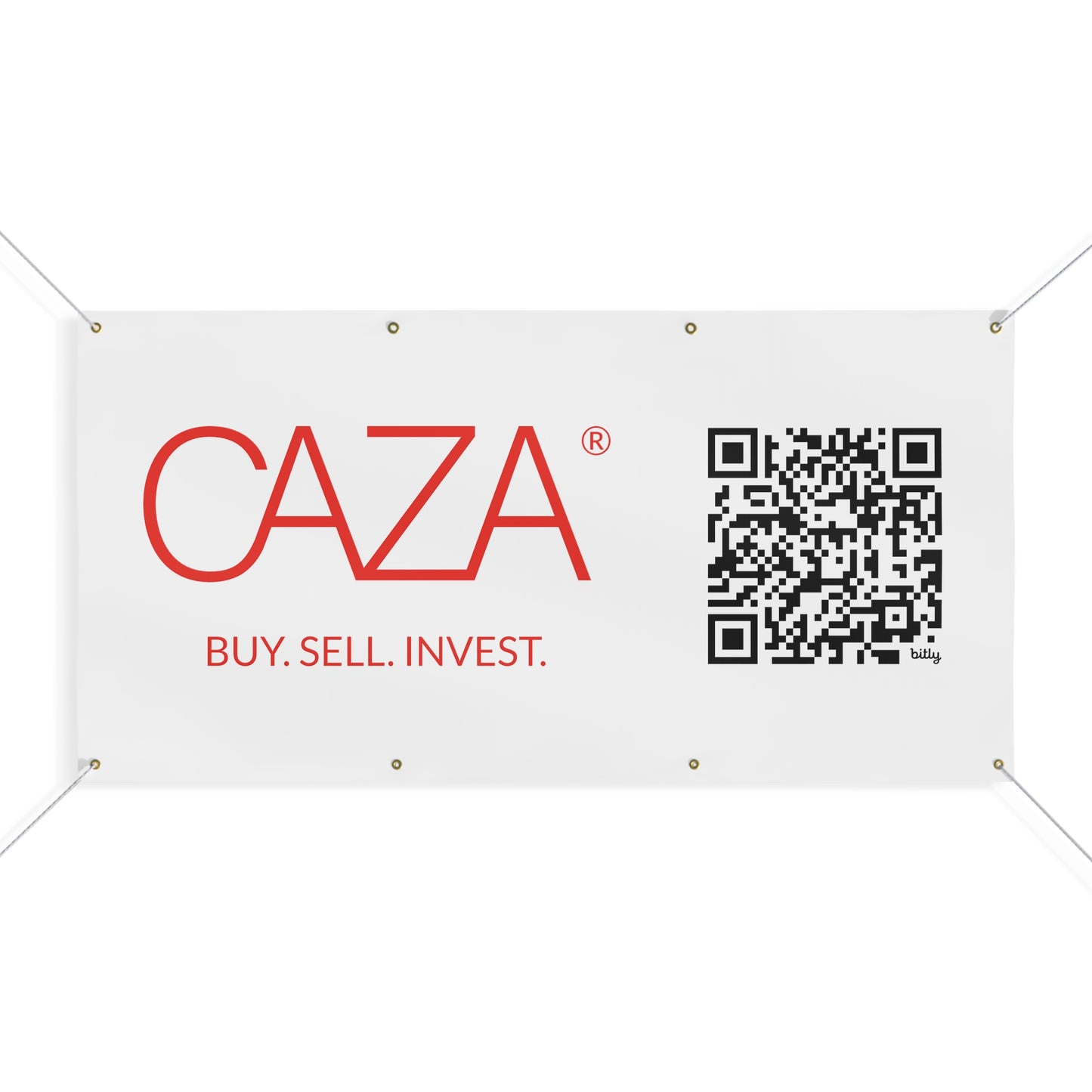 Buy. Sell. Invest. | Matte Banner (White)