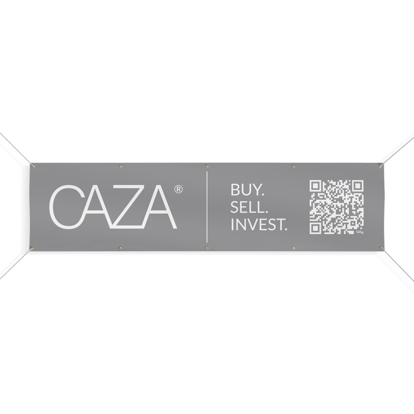 Buy. Sell. Invest. | Matte Banner (Grey)