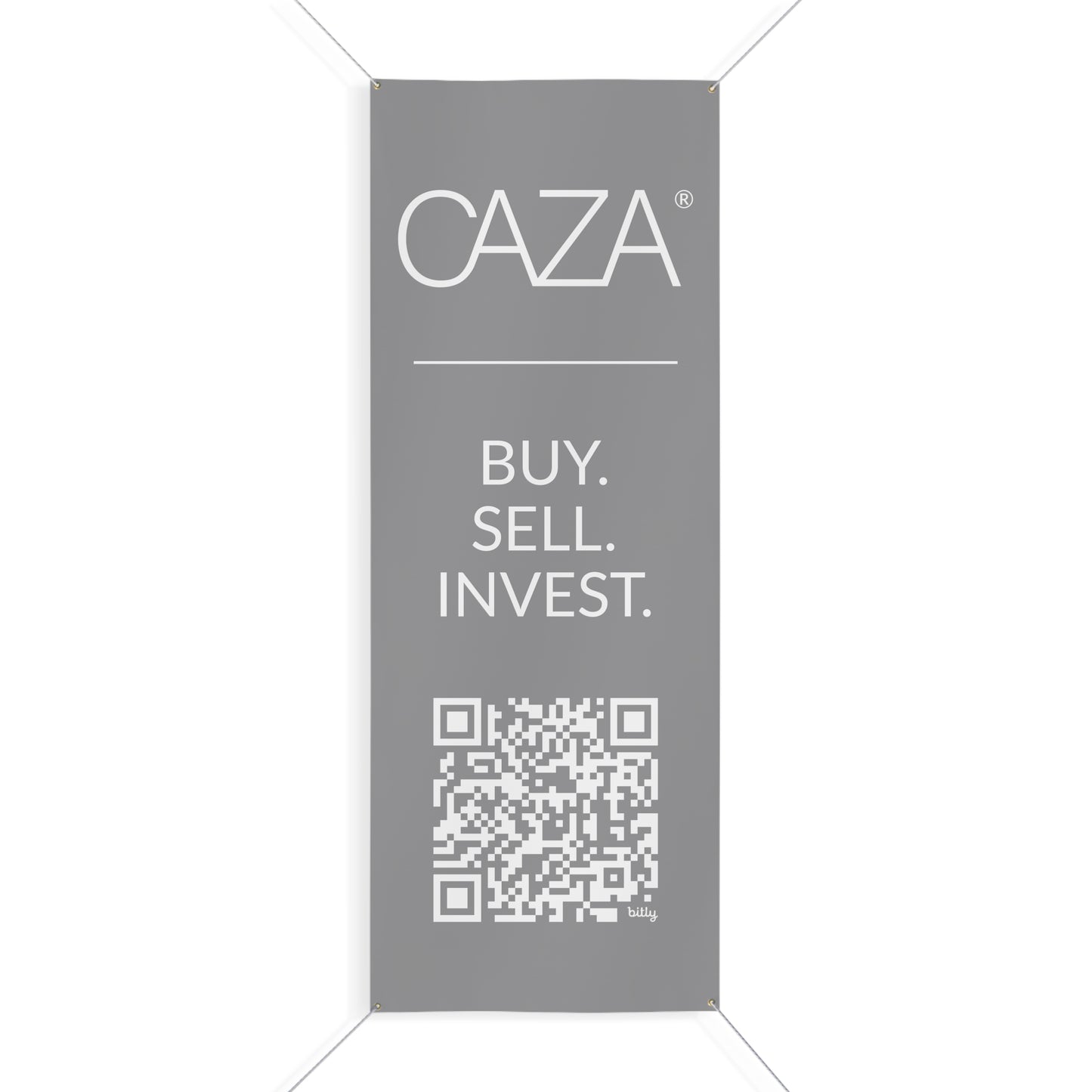 Buy. Sell. Invest. | Matte Banner (Grey)