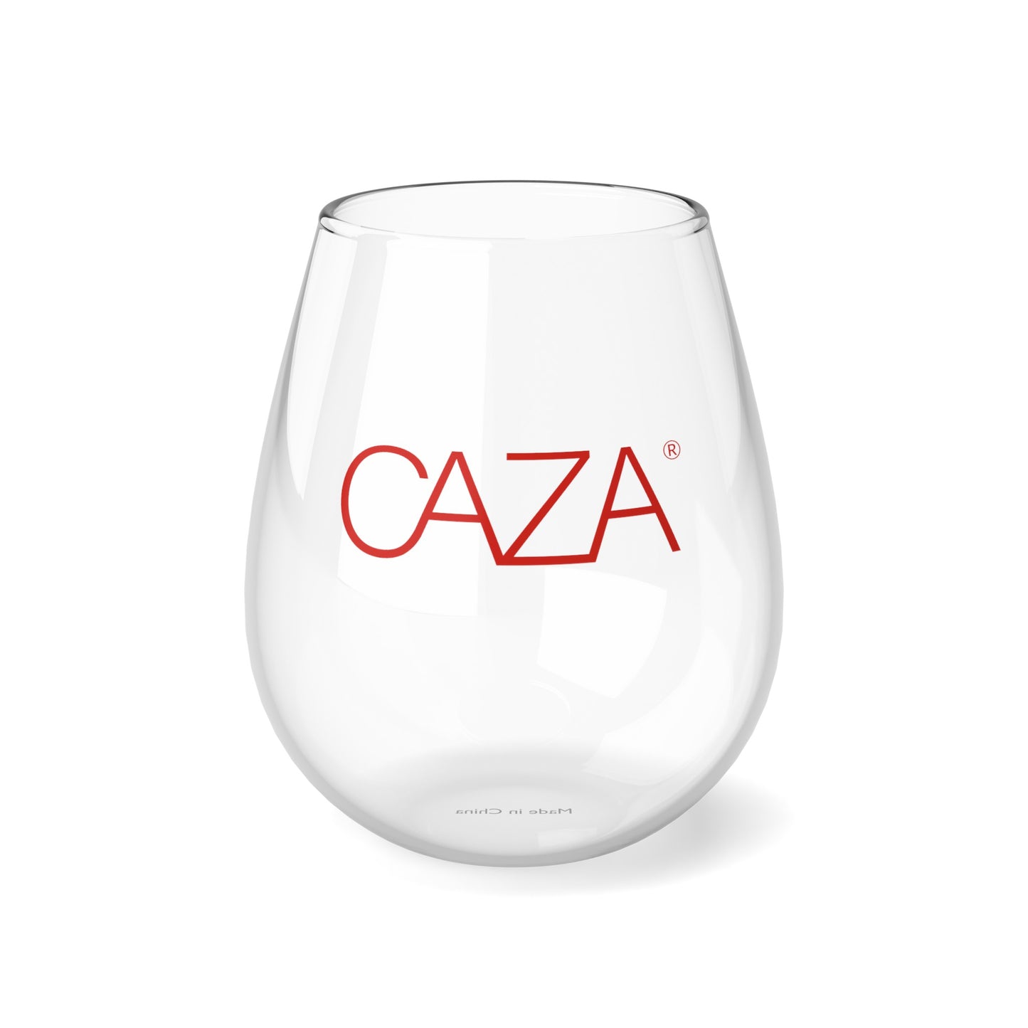 Stemless Wine Glass | Red CAZA® Logo