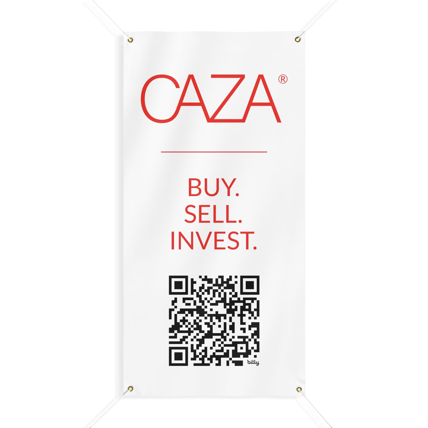 Buy. Sell. Invest. | Matte Banner (White)