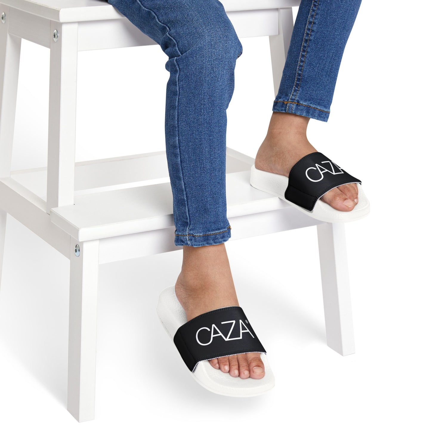 Youth PU Slide Sandals (Black)