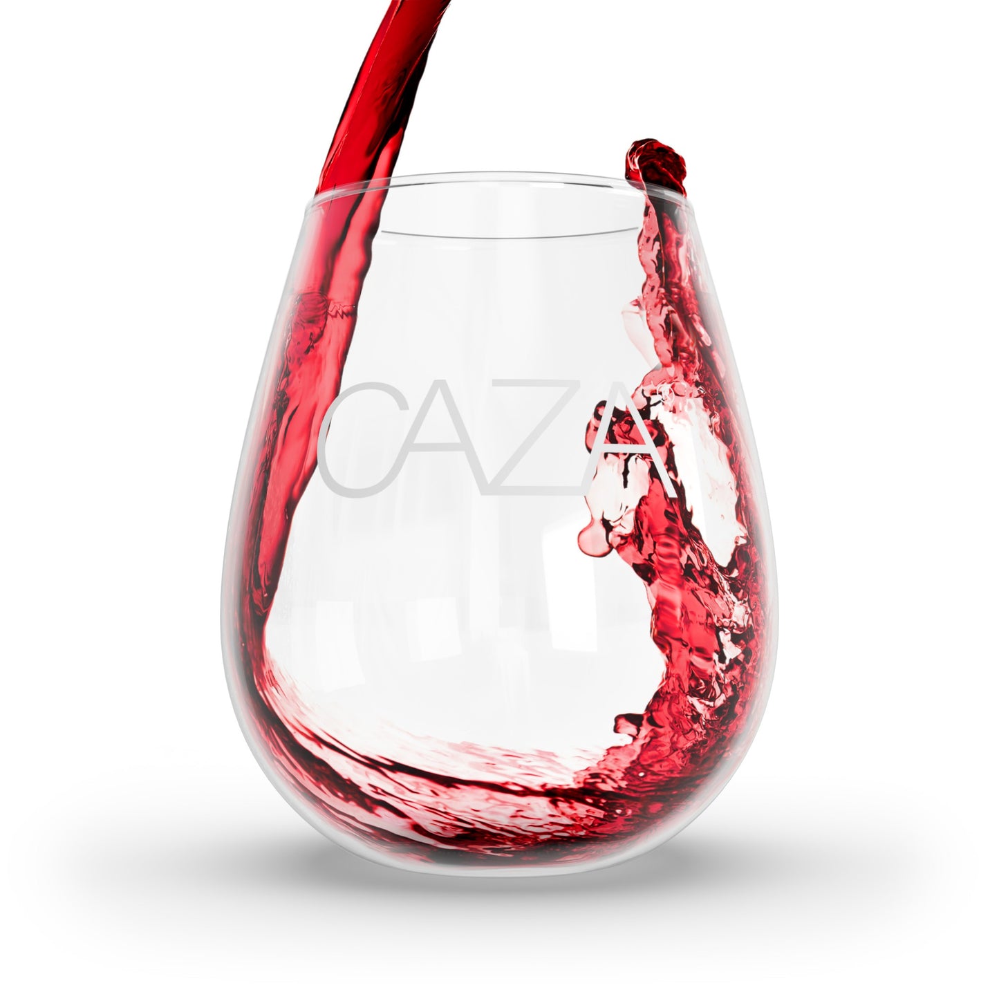 Stemless Wine Glass | White CAZA Logo