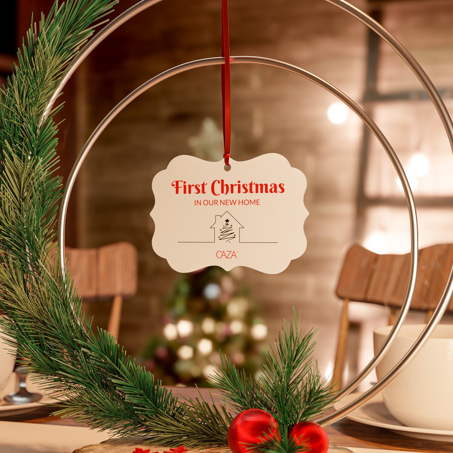 1st Christmas Aluminum Ornaments (White)