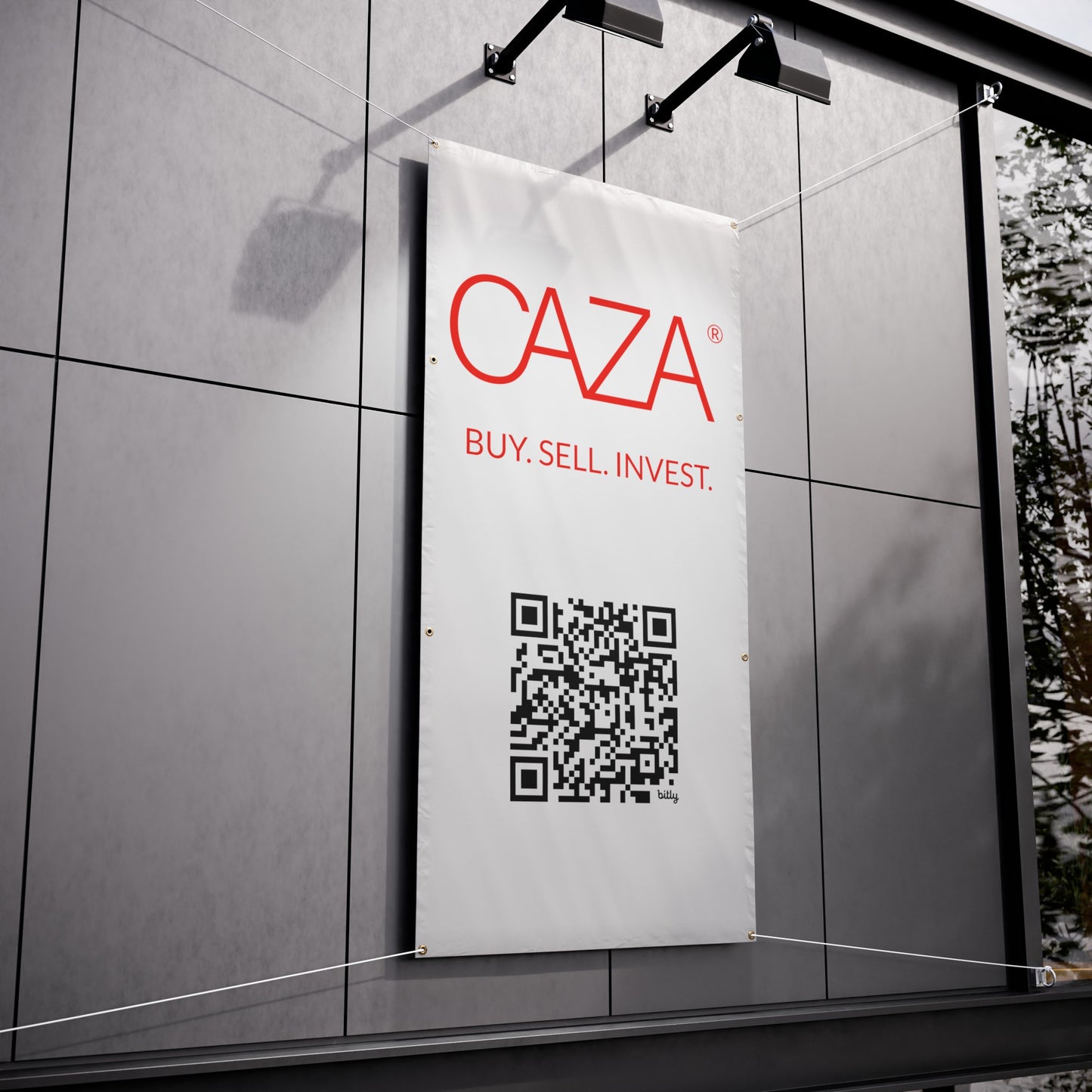 Buy. Sell. Invest. | Vinyl Banners (White)