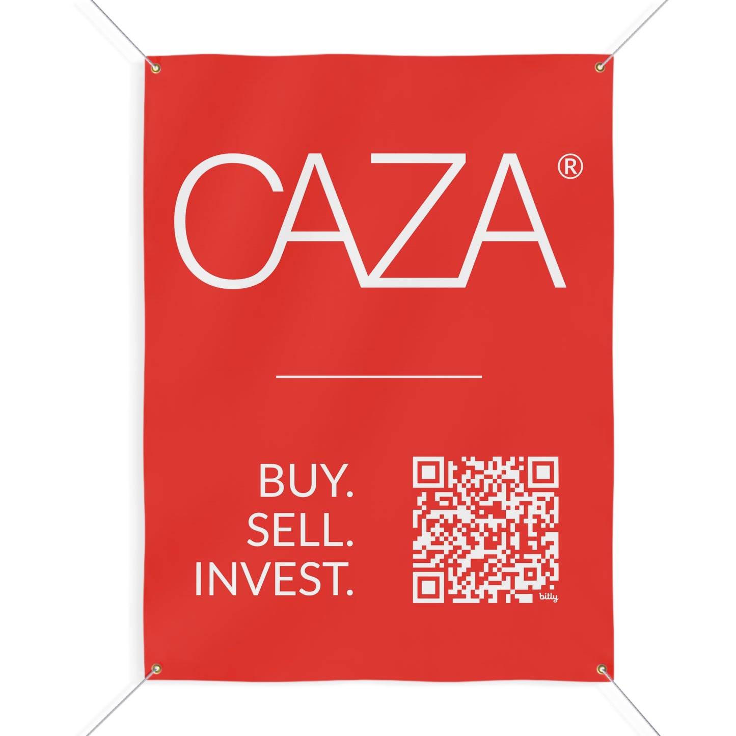 Buy. Sell. Invest. | Matte Banner (Red)