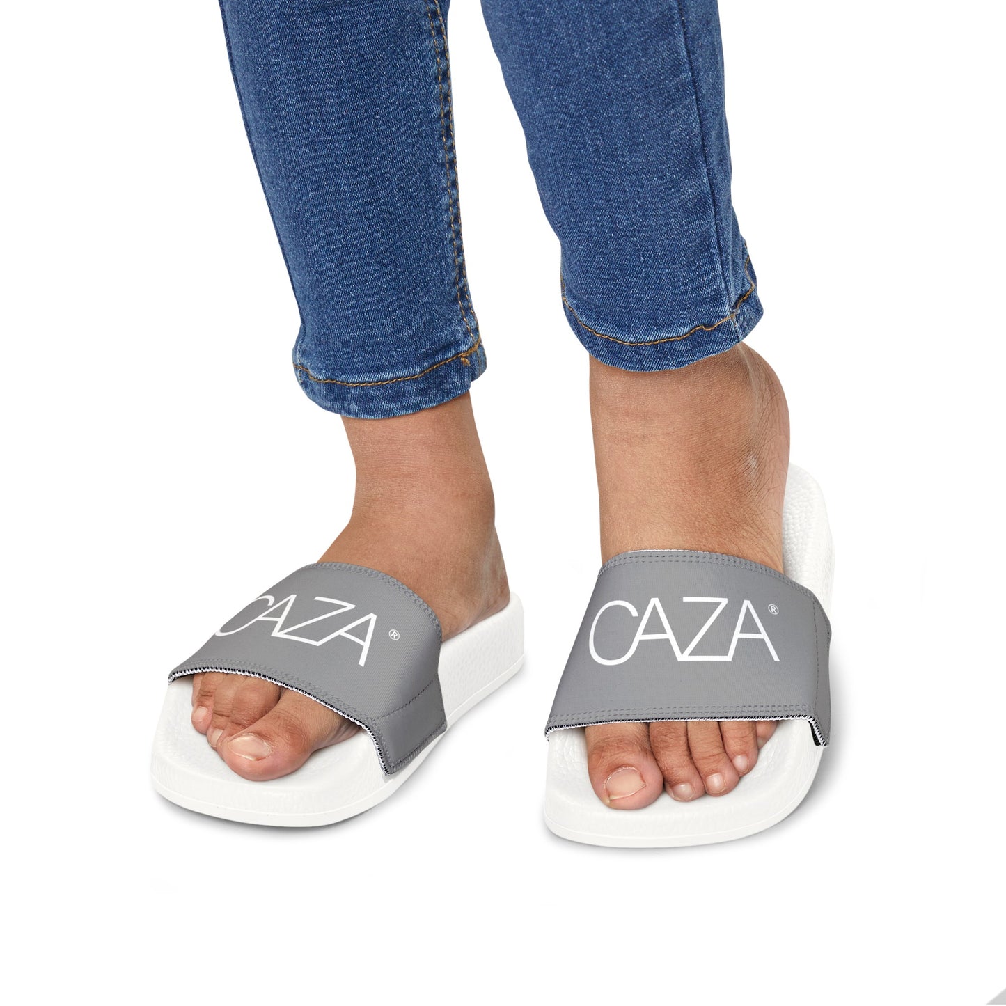 Youth PU Slide Sandals (Grey)