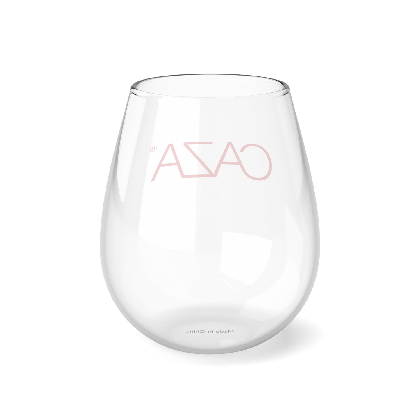 Stemless Wine Glass | Red CAZA® Logo