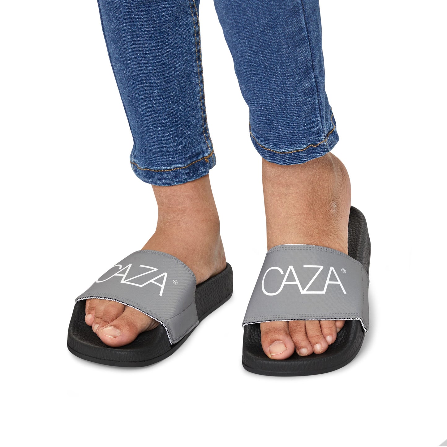 Youth PU Slide Sandals (Grey)