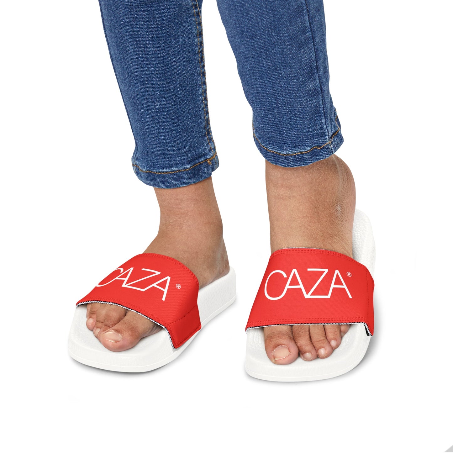 Youth PU Slide Sandals (Red)