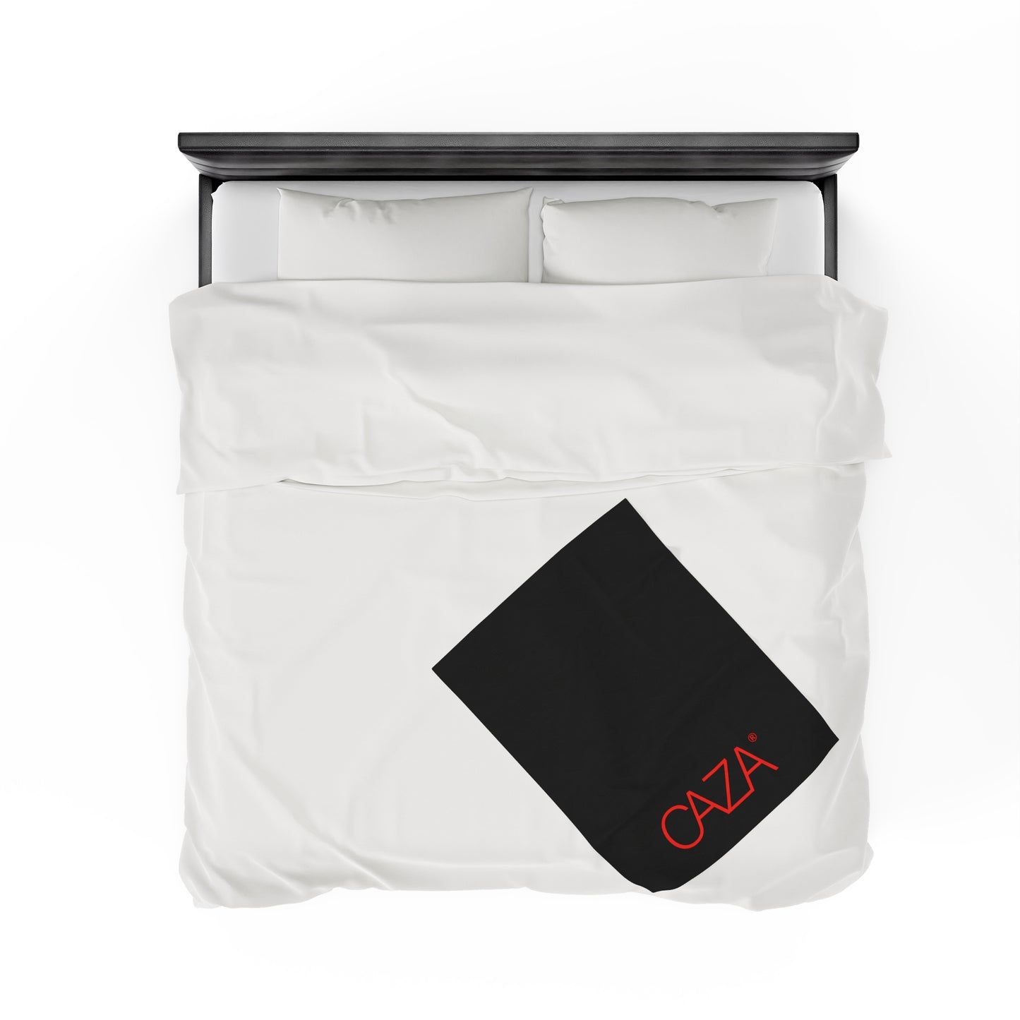 Velveteen Plush Blanket (Black with Red Logo)