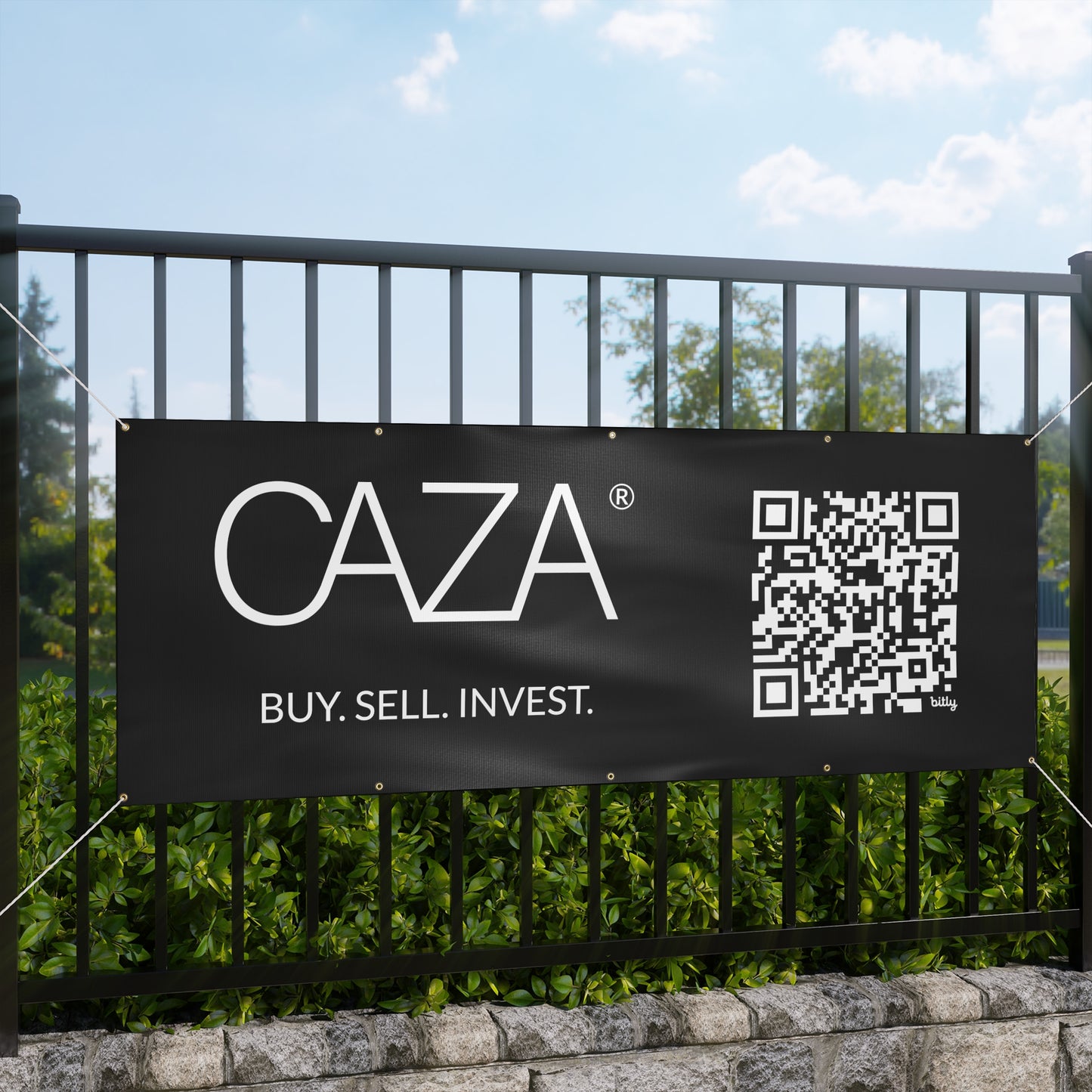 Buy. Sell. Invest. | Matte Banner (Black)