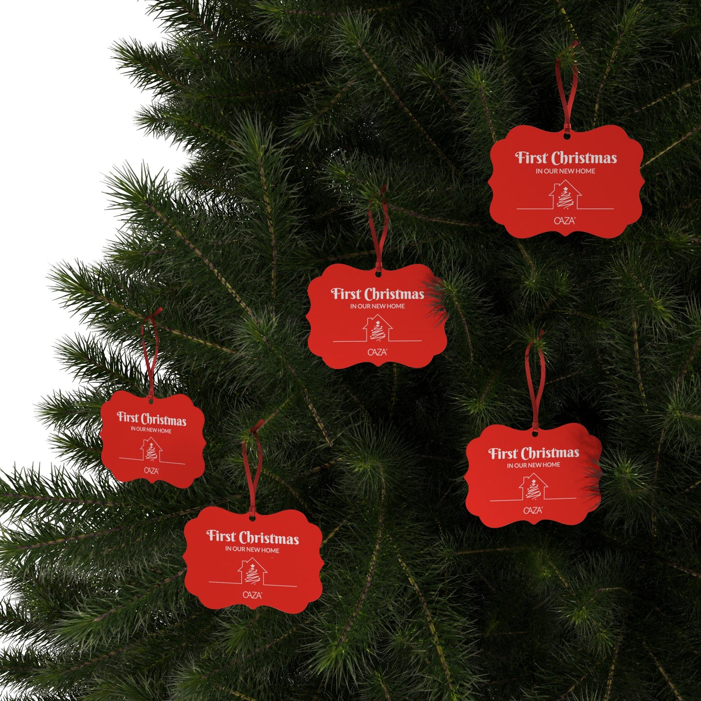 1st Christmas Aluminum Ornaments (Red)