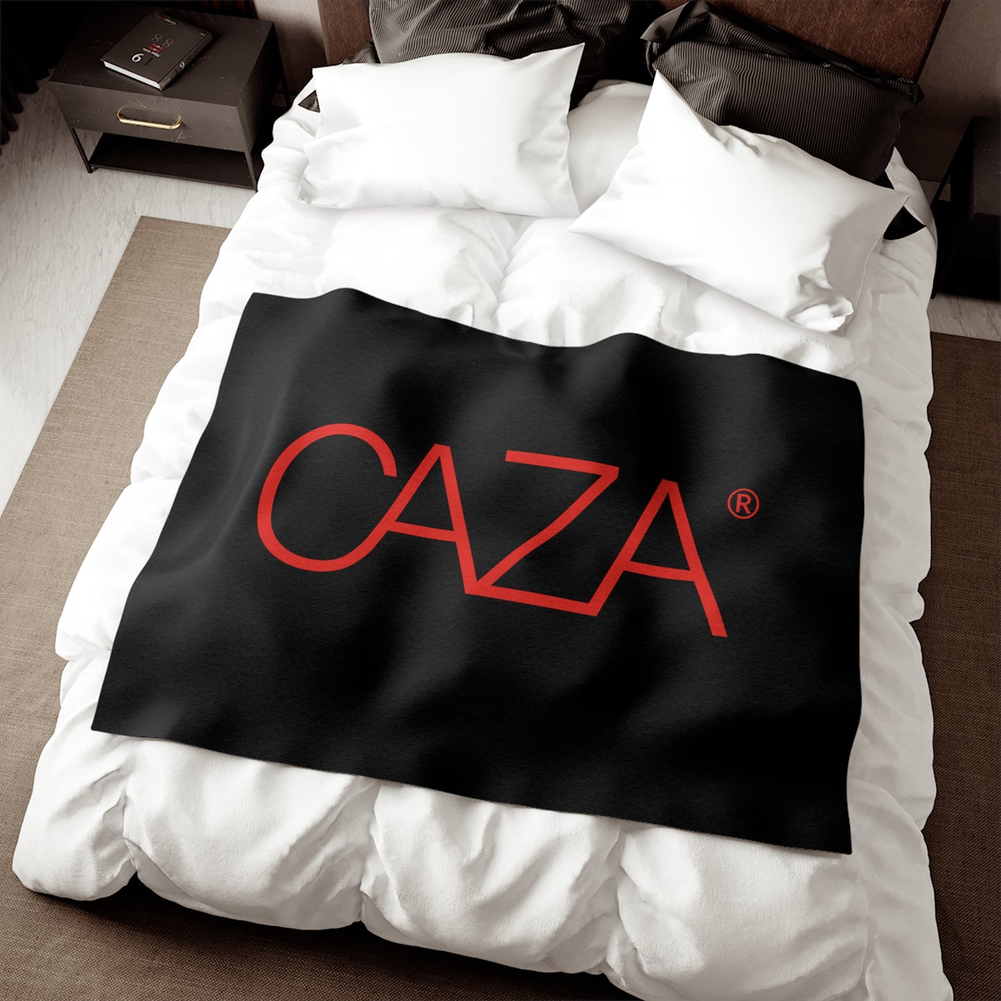 Sweatshirt Blanket (Black with Red Logo)