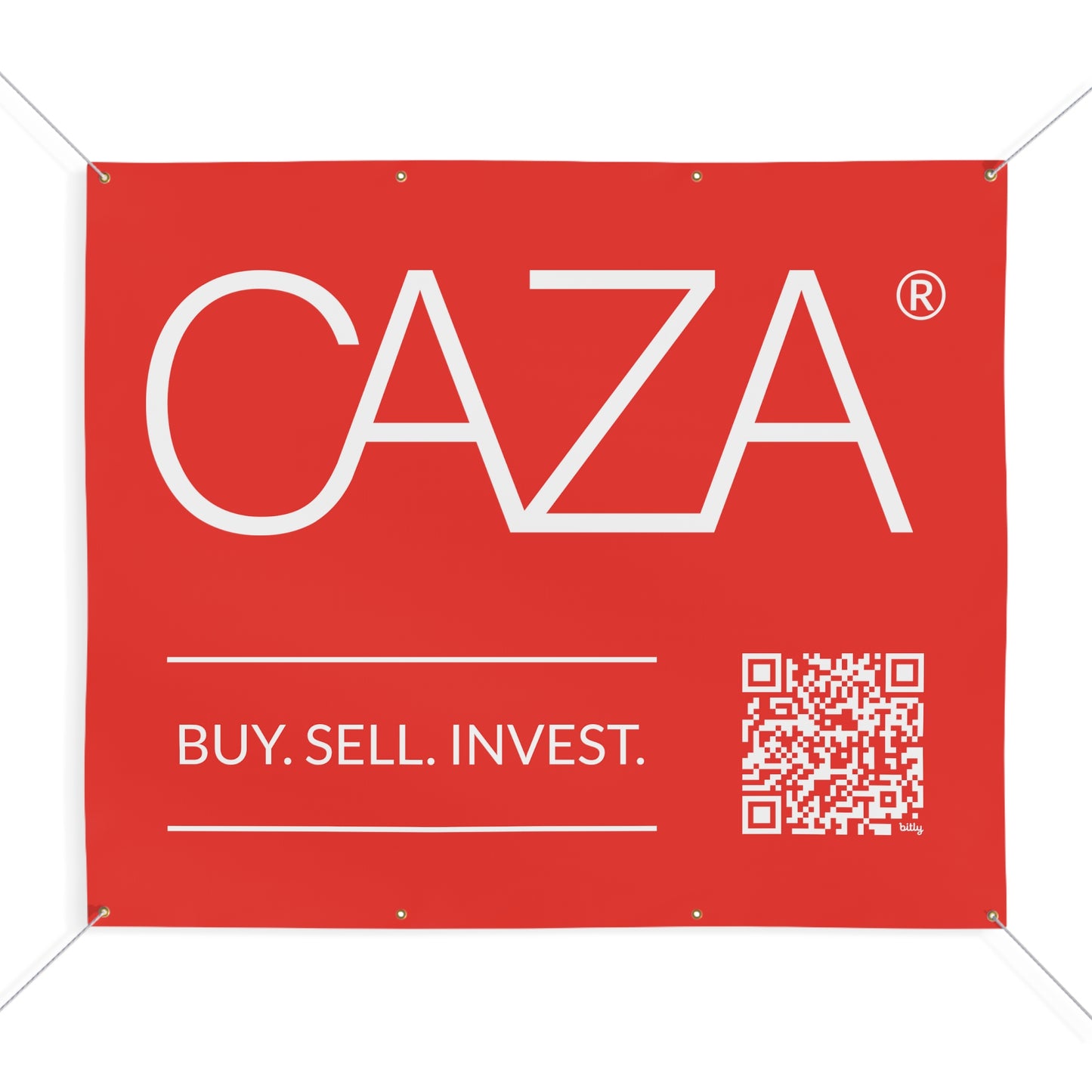 Buy. Sell. Invest. | Matte Banner (Red)