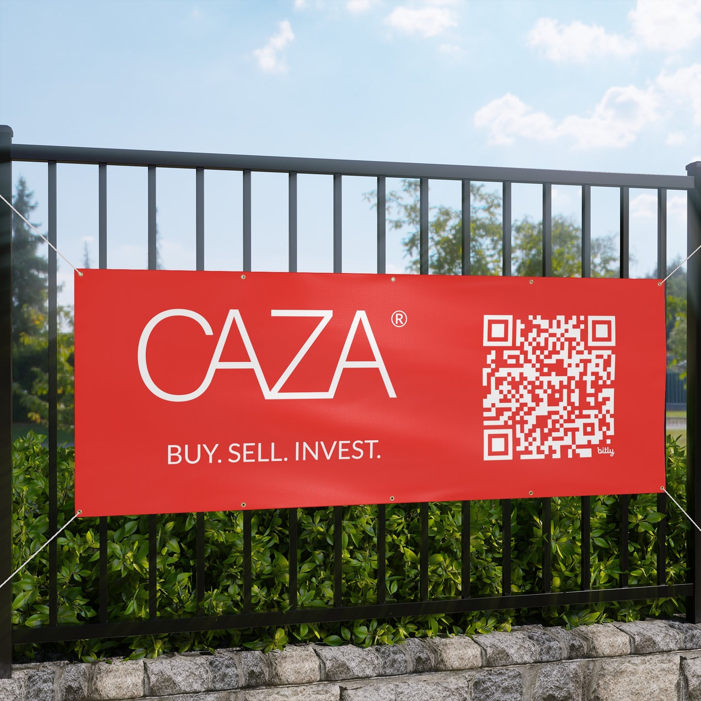 Buy. Sell. Invest. | Matte Banner (Red)