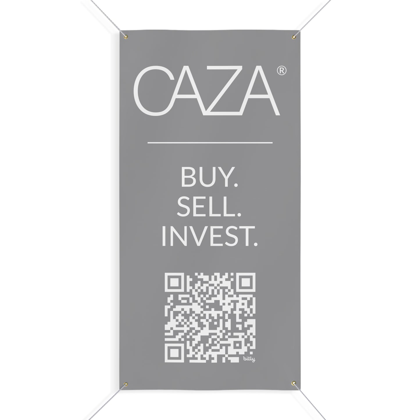 Buy. Sell. Invest. | Matte Banner (Grey)