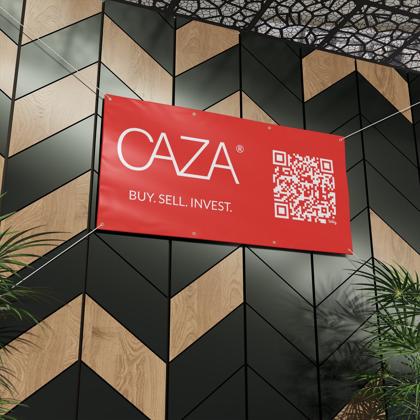 Buy. Sell. Invest. | Matte Banner (Red)