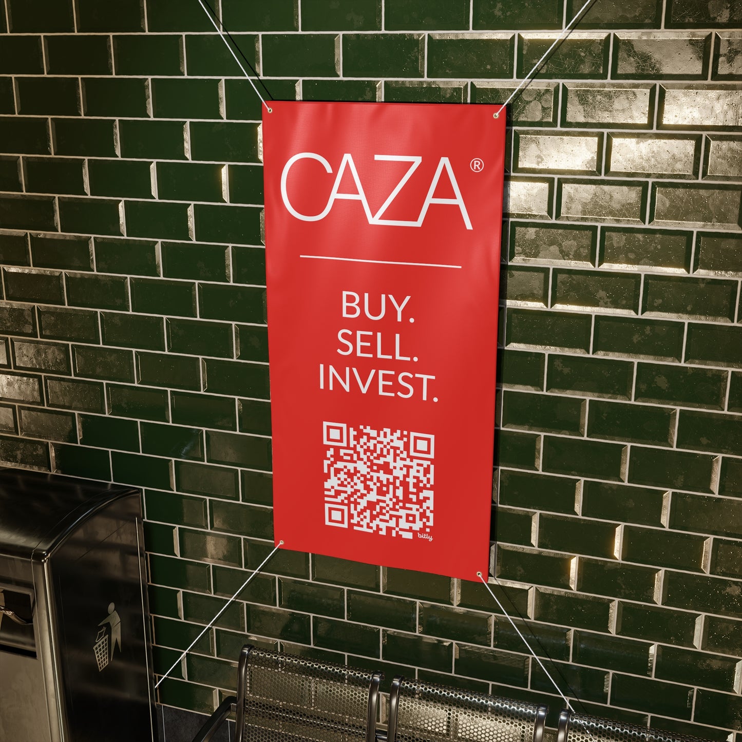 Buy. Sell. Invest. | Matte Banner (Red)