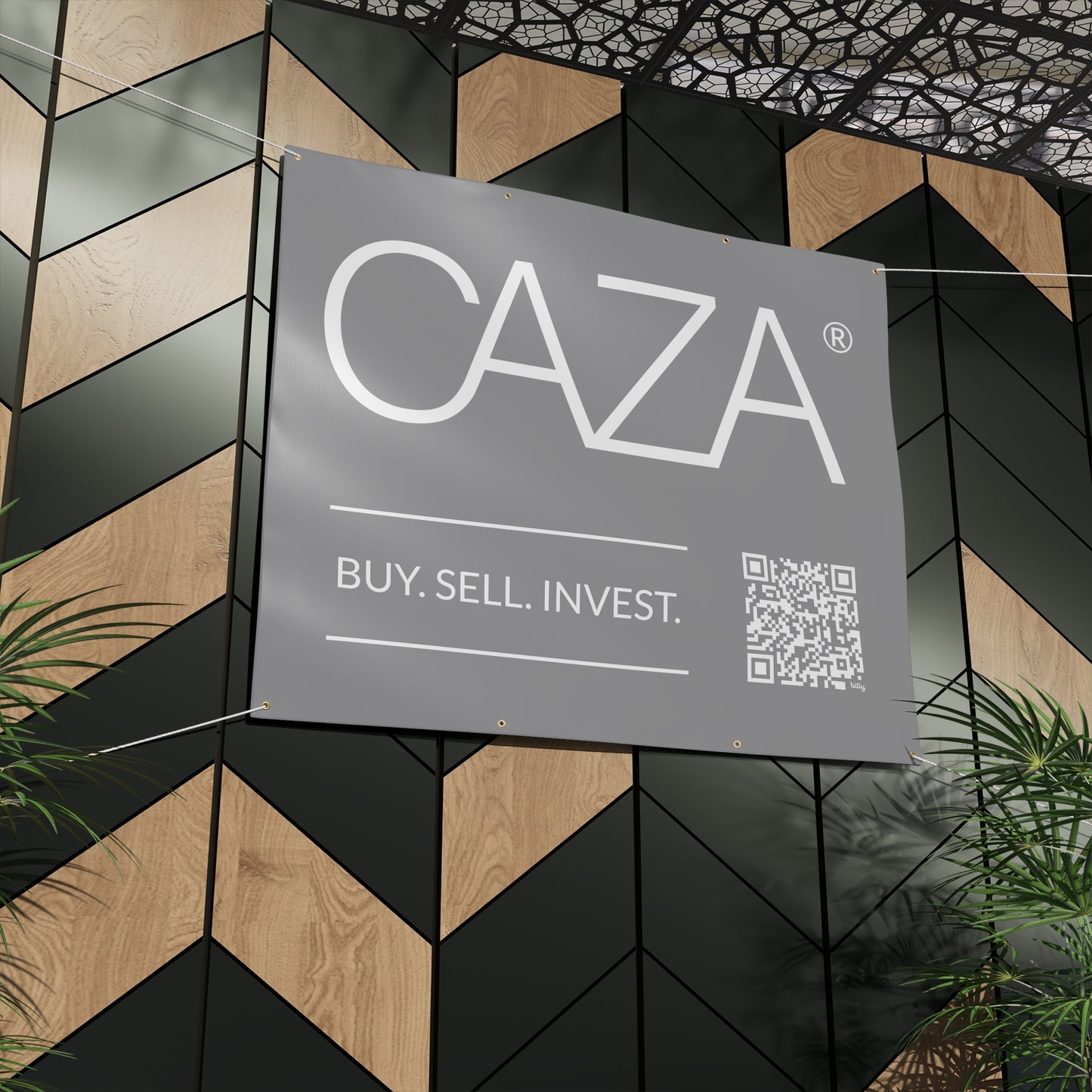 Buy. Sell. Invest. | Matte Banner (Grey)
