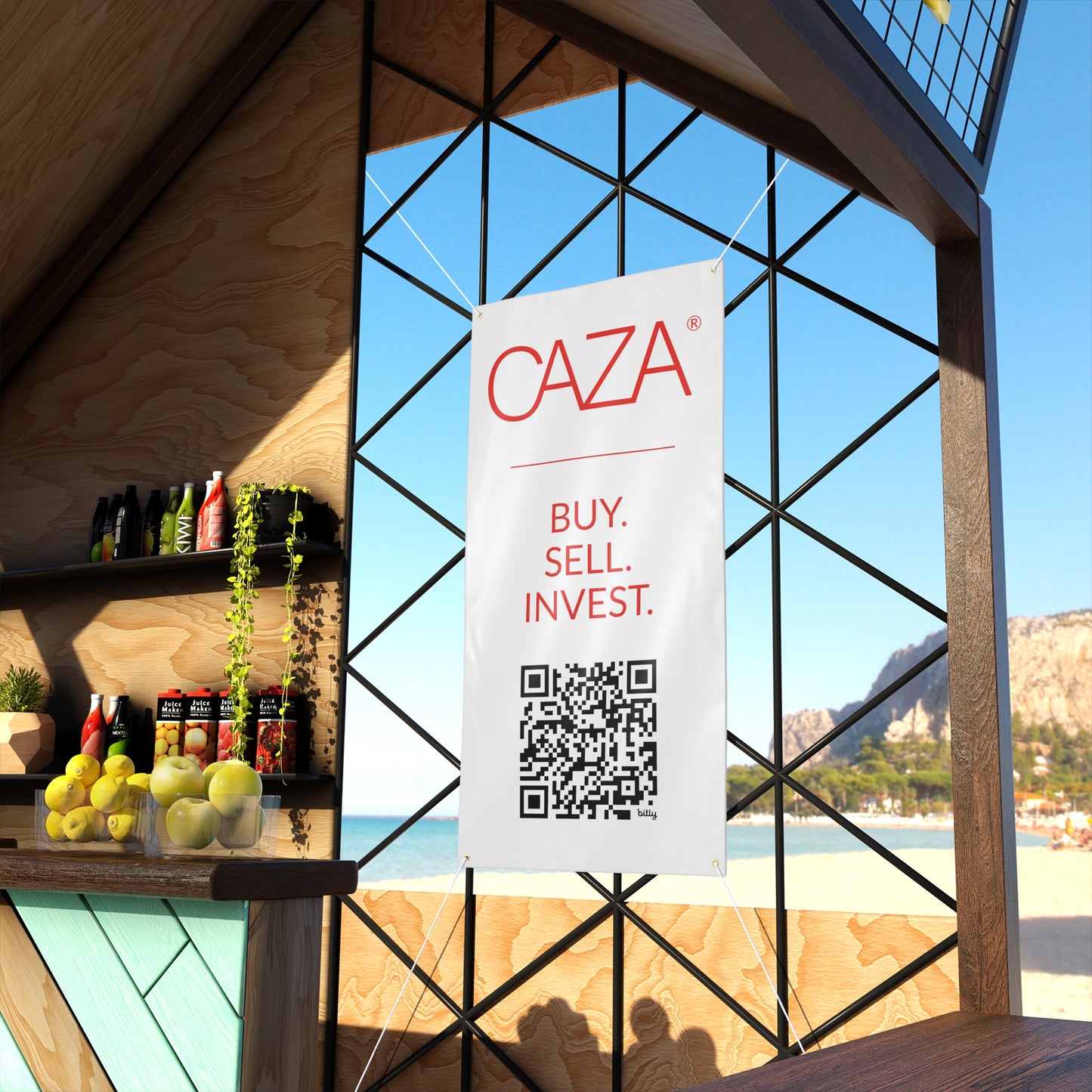 Buy. Sell. Invest. | Matte Banner (White)