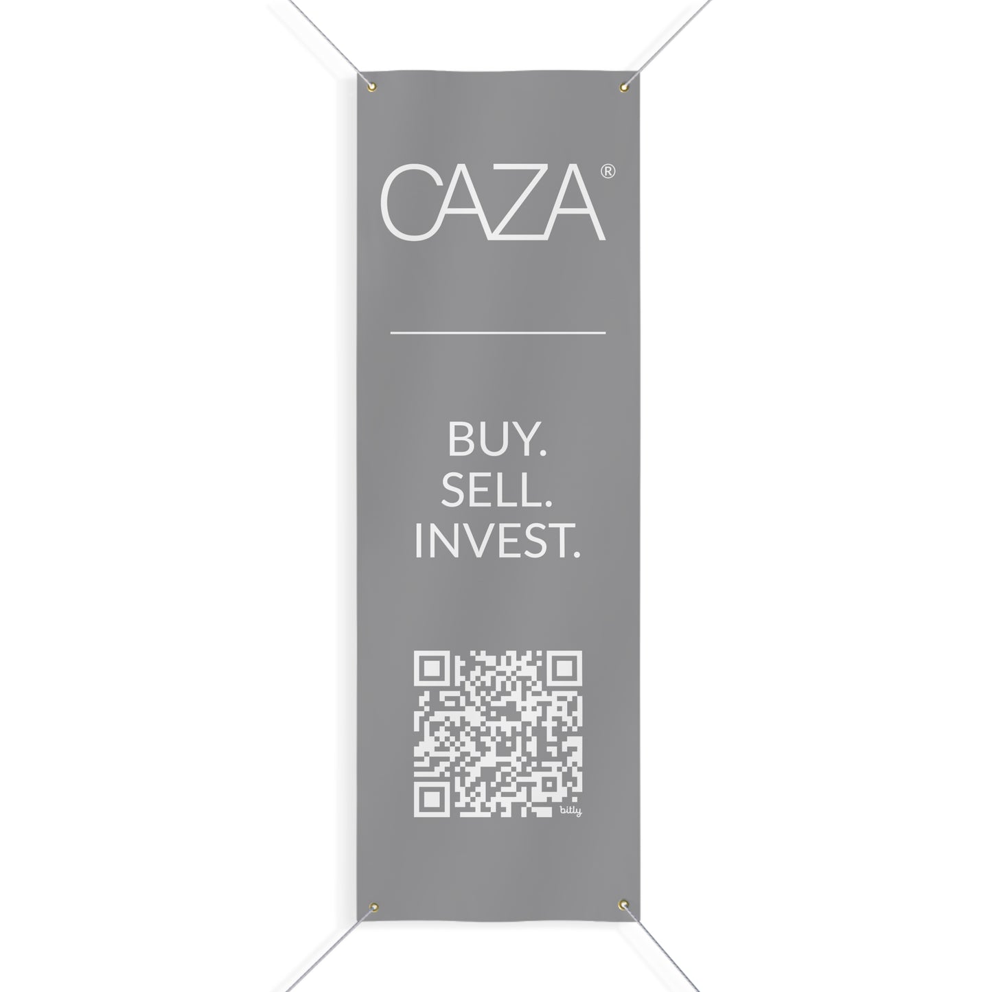 Buy. Sell. Invest. | Matte Banner (Grey)