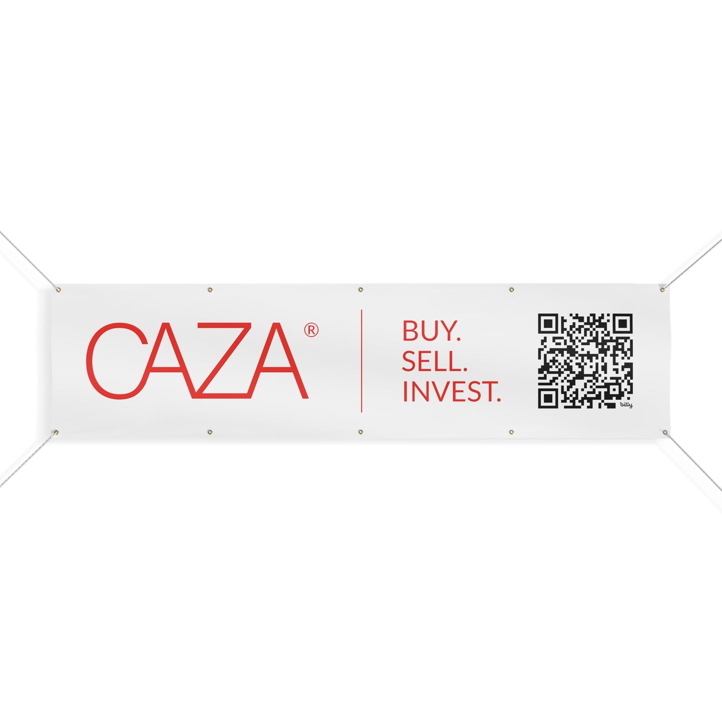 Buy. Sell. Invest. | Matte Banner (White)