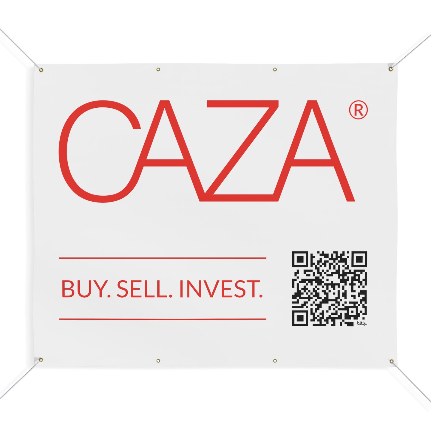 Buy. Sell. Invest. | Matte Banner (White)