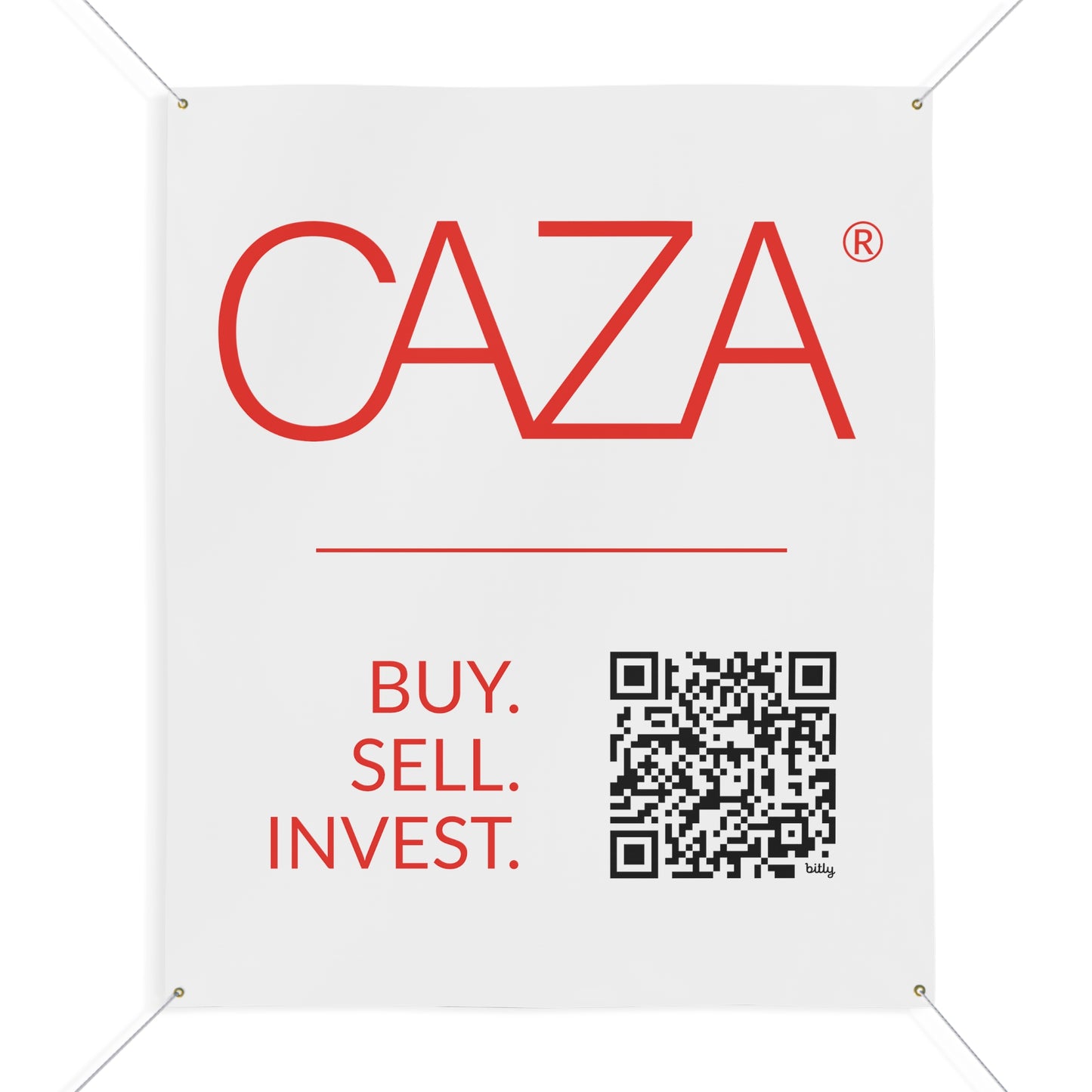Buy. Sell. Invest. | Matte Banner (White)