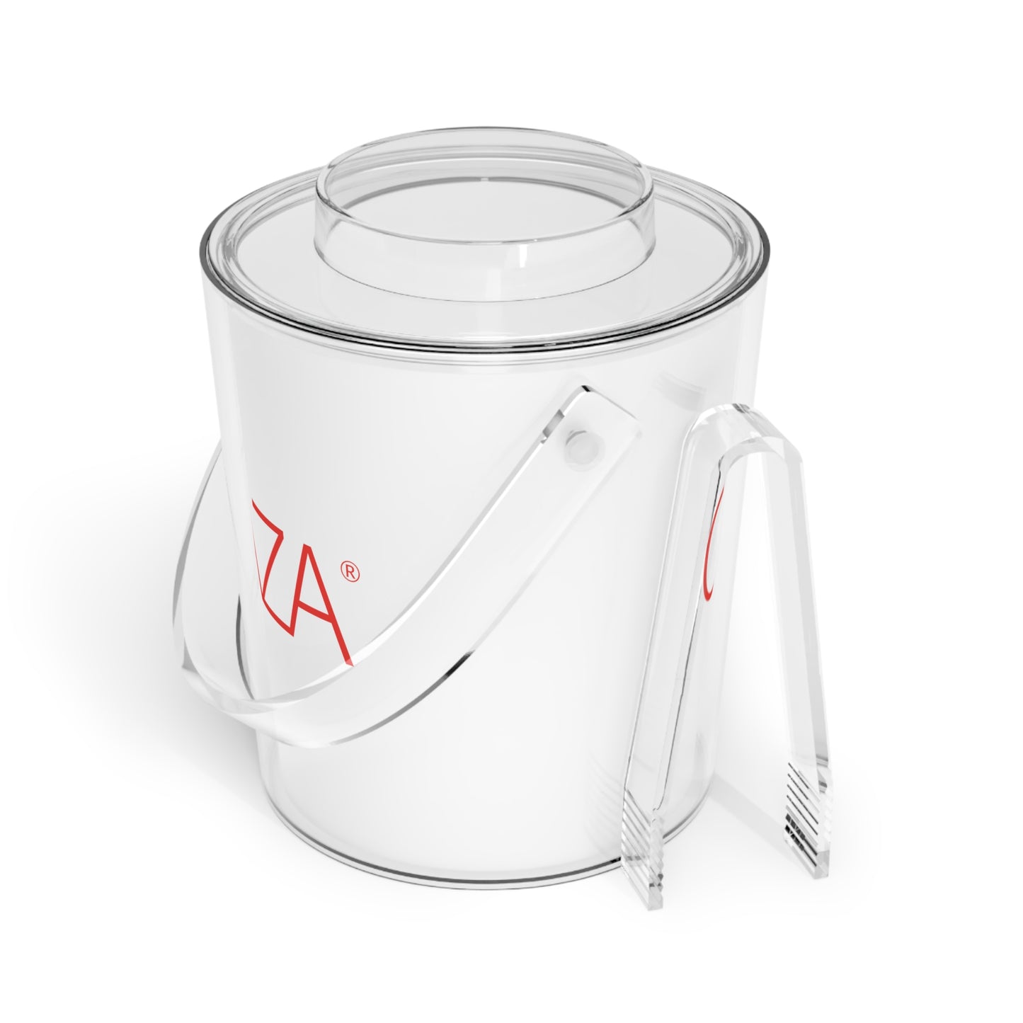 Ice Bucket with Tongs (White)
