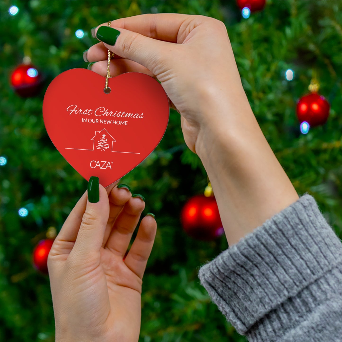 1st Christmas Ceramic Ornament (Red)