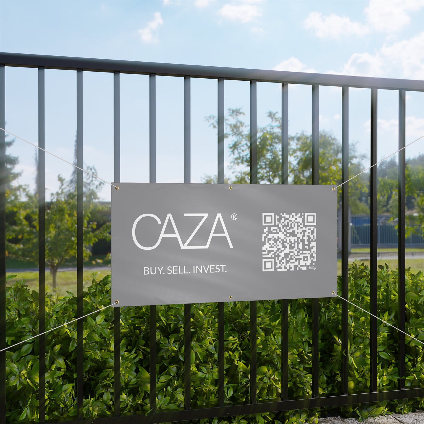 Buy. Sell. Invest. | Matte Banner (Grey)