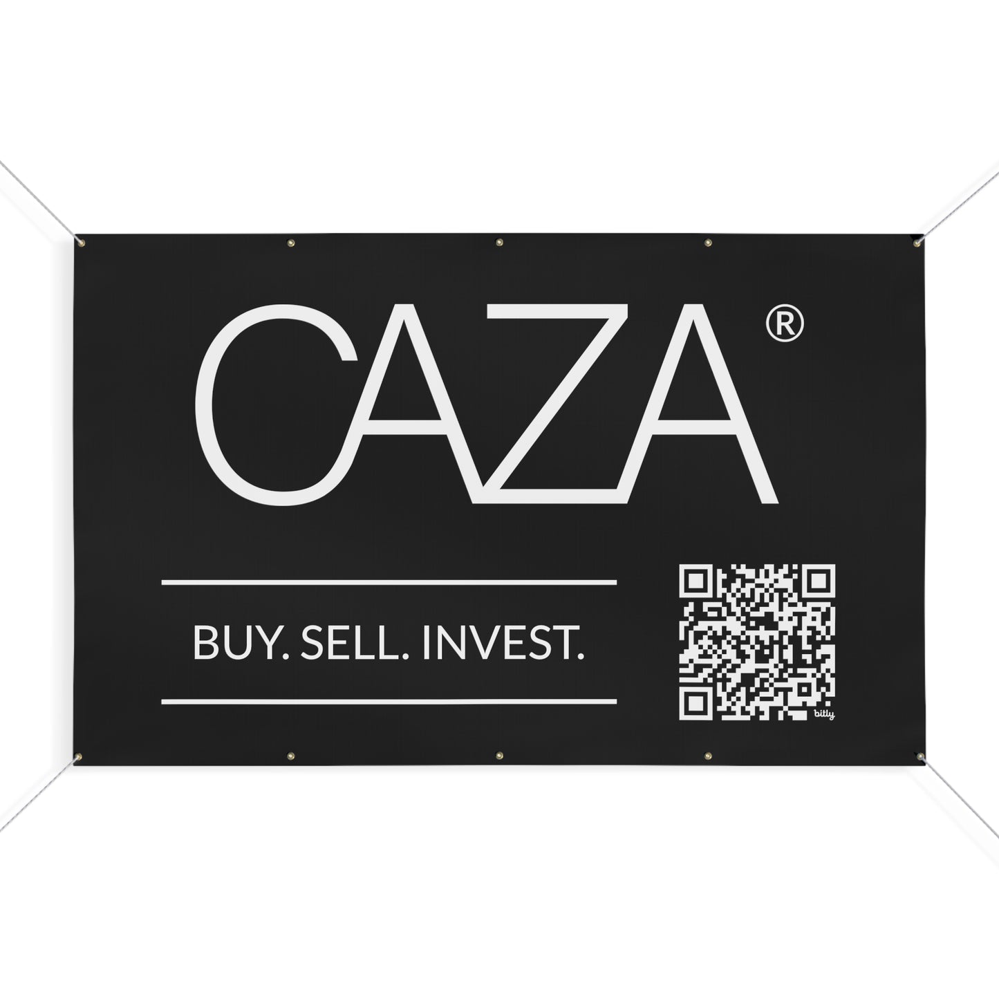 Buy. Sell. Invest. | Matte Banner (Black)