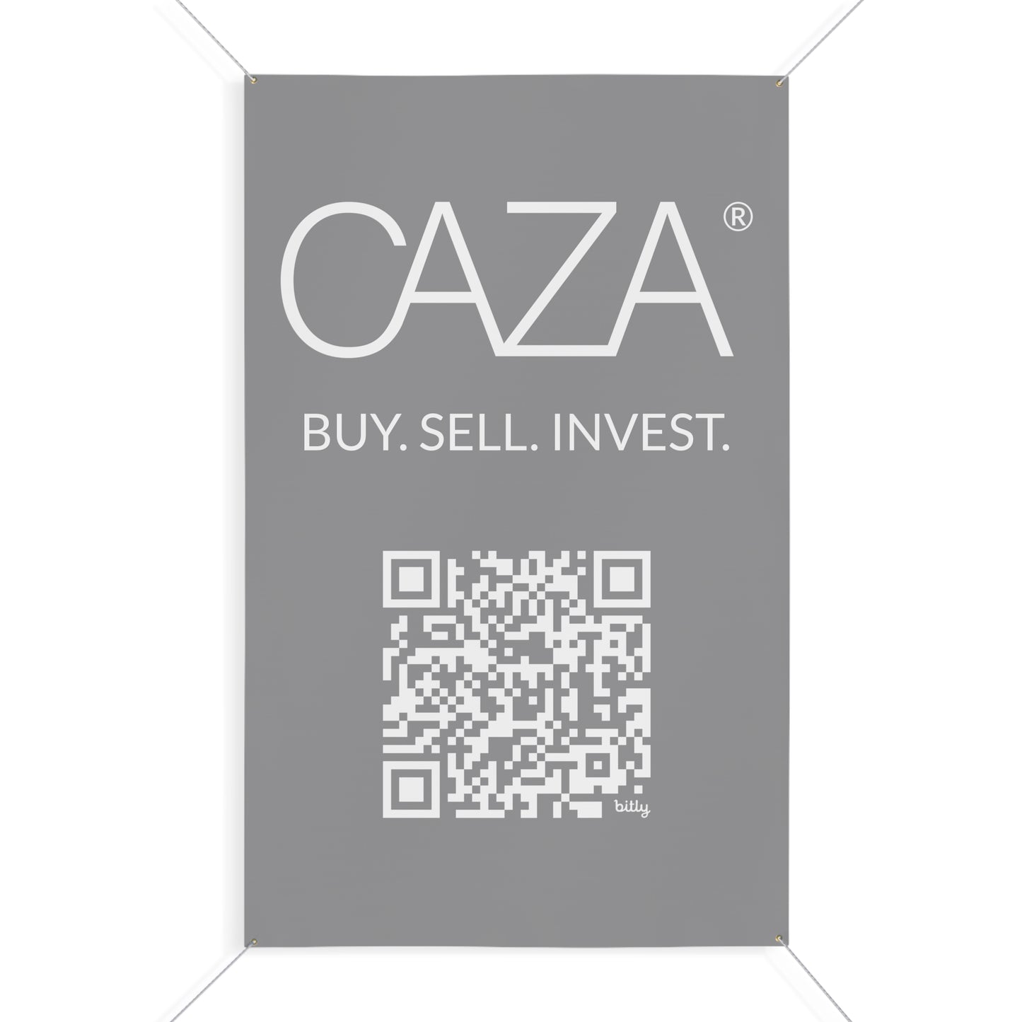 Buy. Sell. Invest. | Matte Banner (Grey)