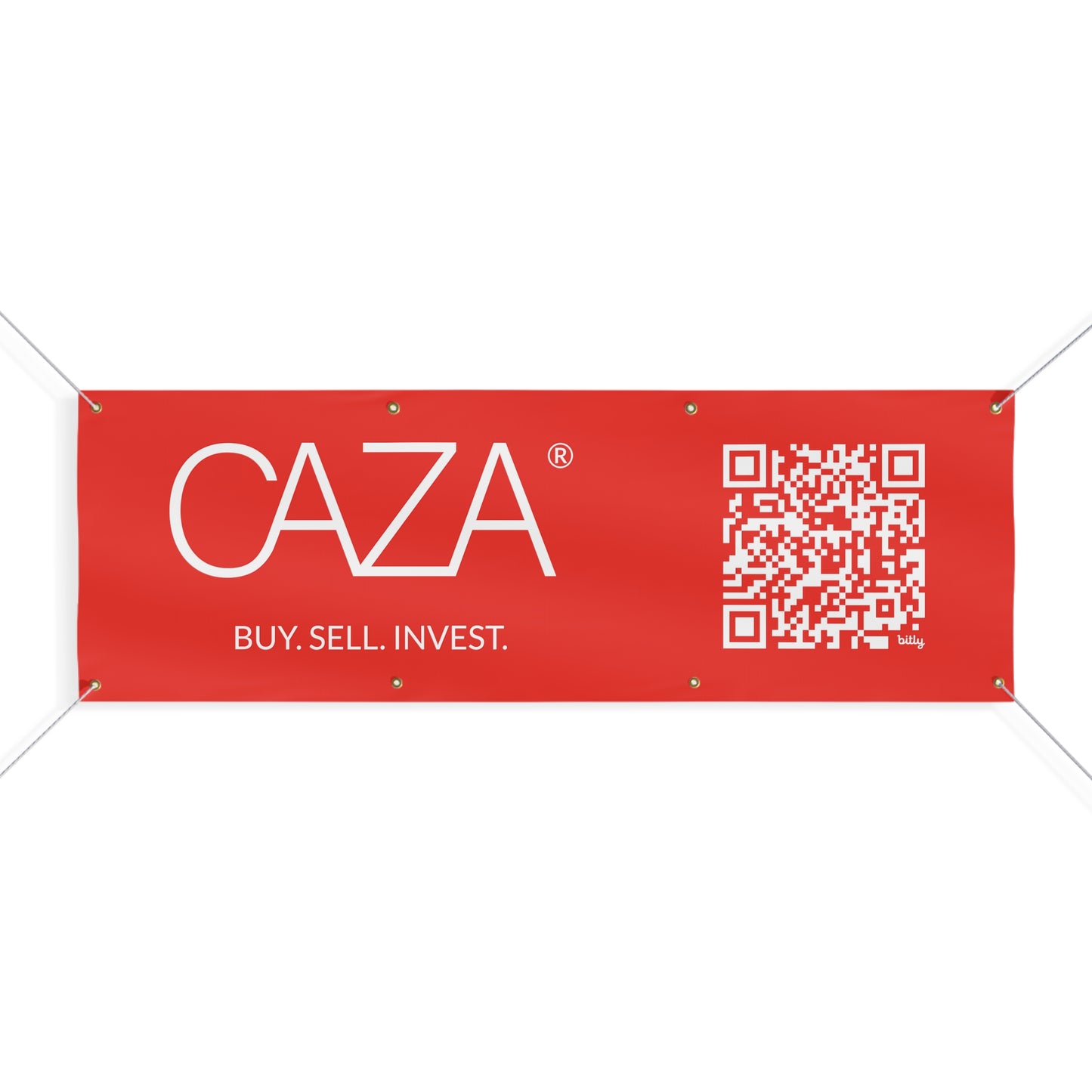 Buy. Sell. Invest. | Matte Banner (Red)