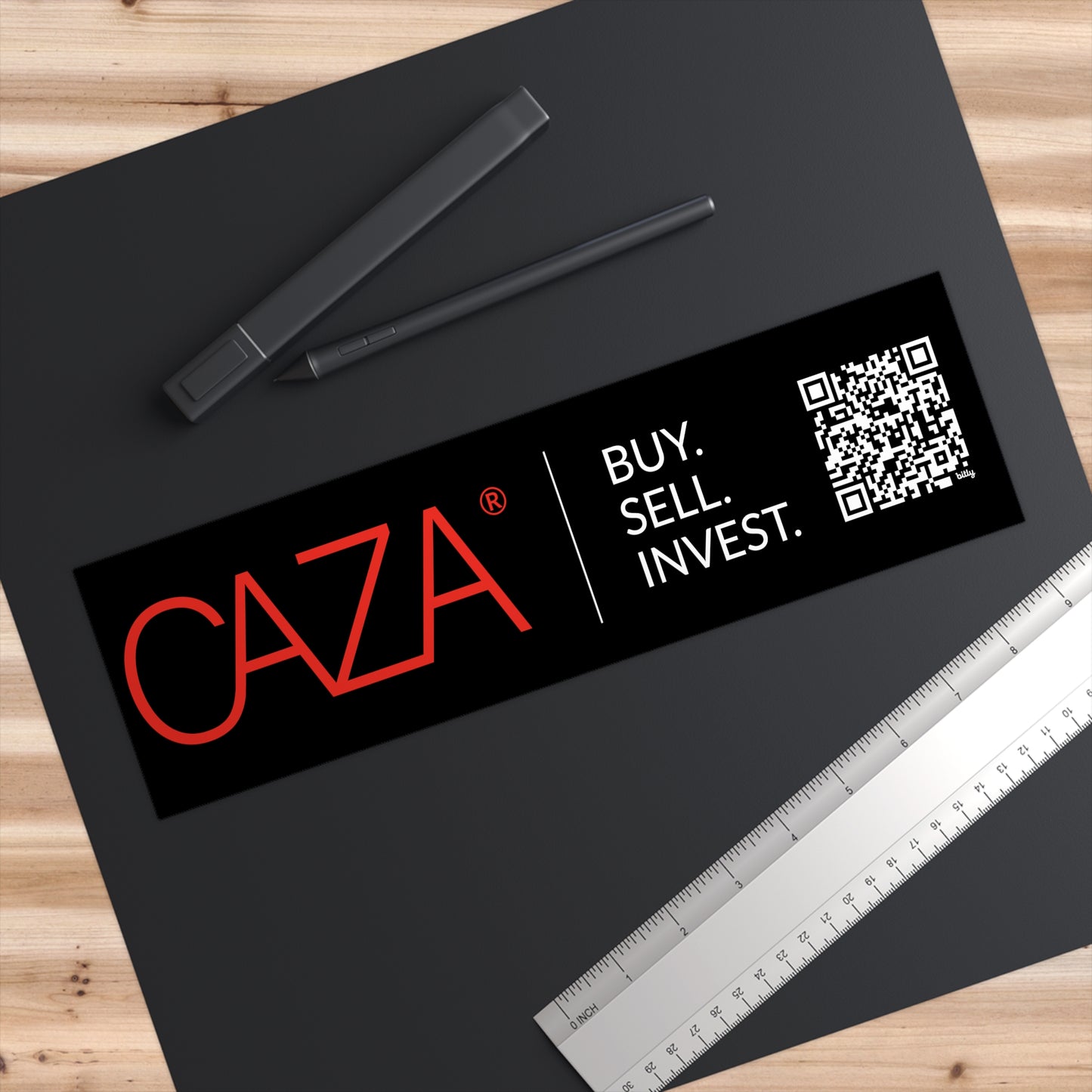 Buy. Sell. Invest. Bumper Stickers (Black)