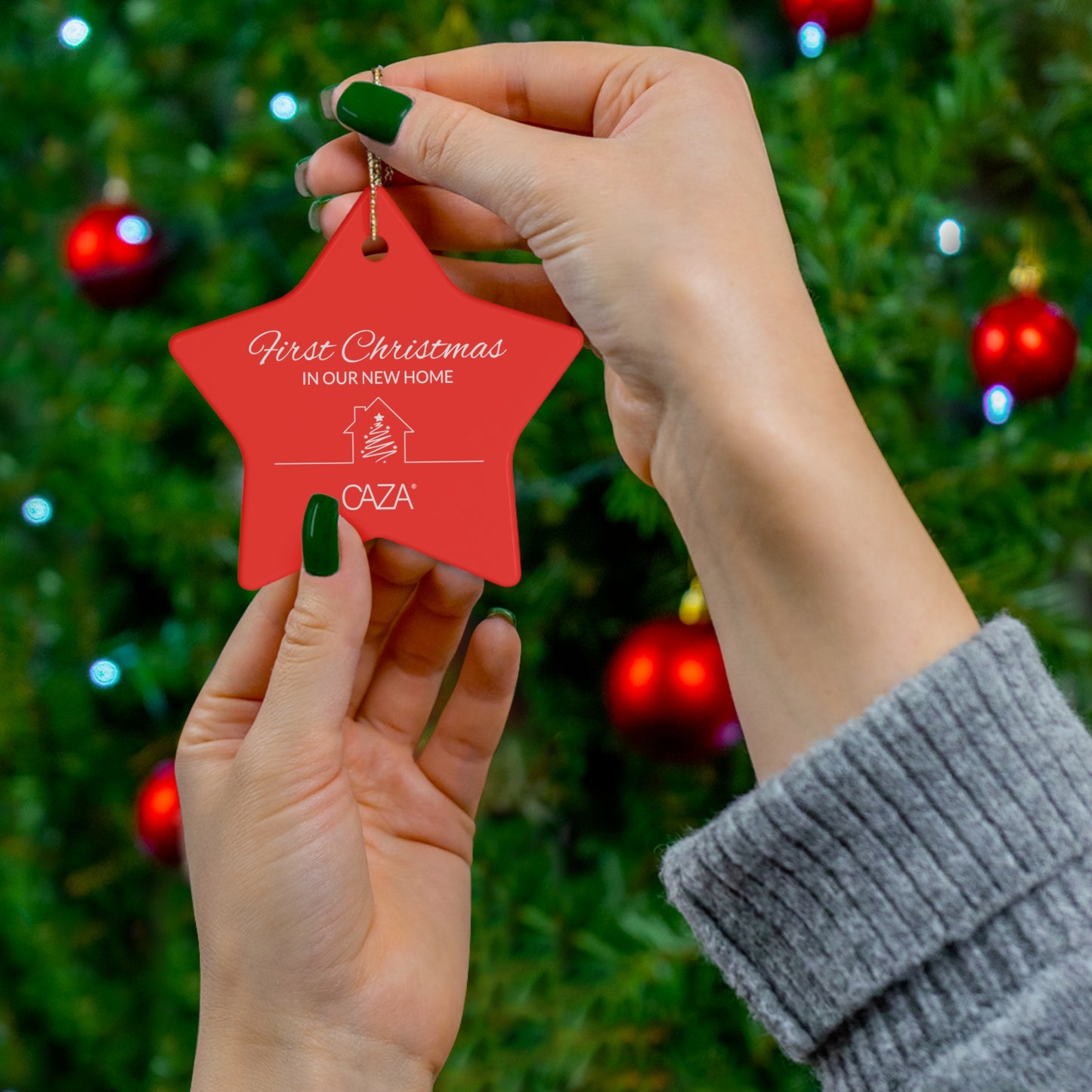1st Christmas Ceramic Ornament (Red)