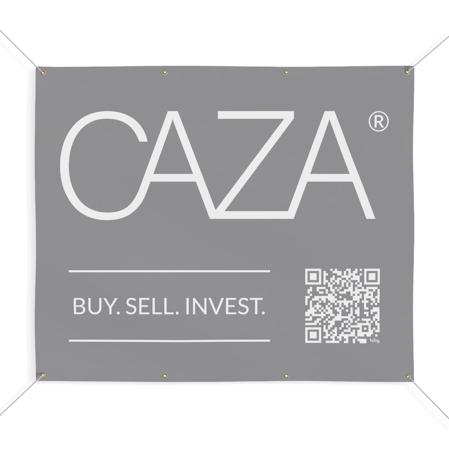 Buy. Sell. Invest. | Matte Banner (Grey)