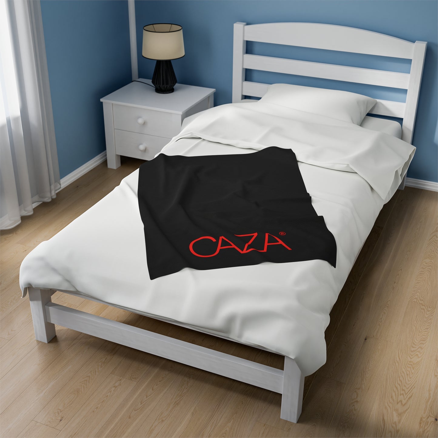 Velveteen Plush Blanket (Black with Red Logo)
