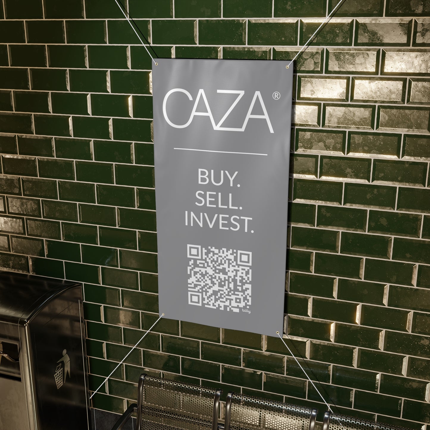 Buy. Sell. Invest. | Matte Banner (Grey)